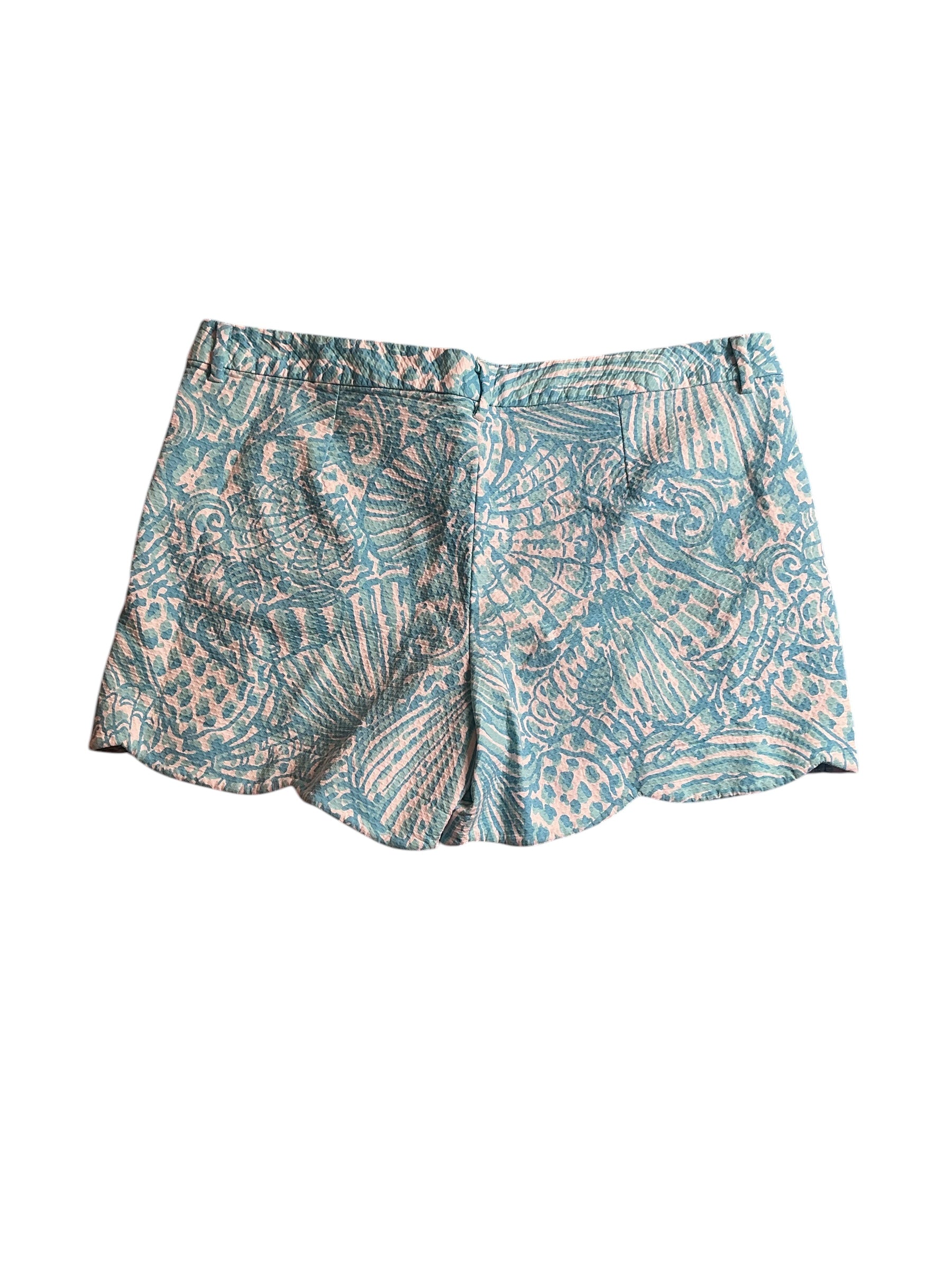 Lilly Pulitzer Palmita Stretch Short - Succulent Blue Sea Cups - Size 16