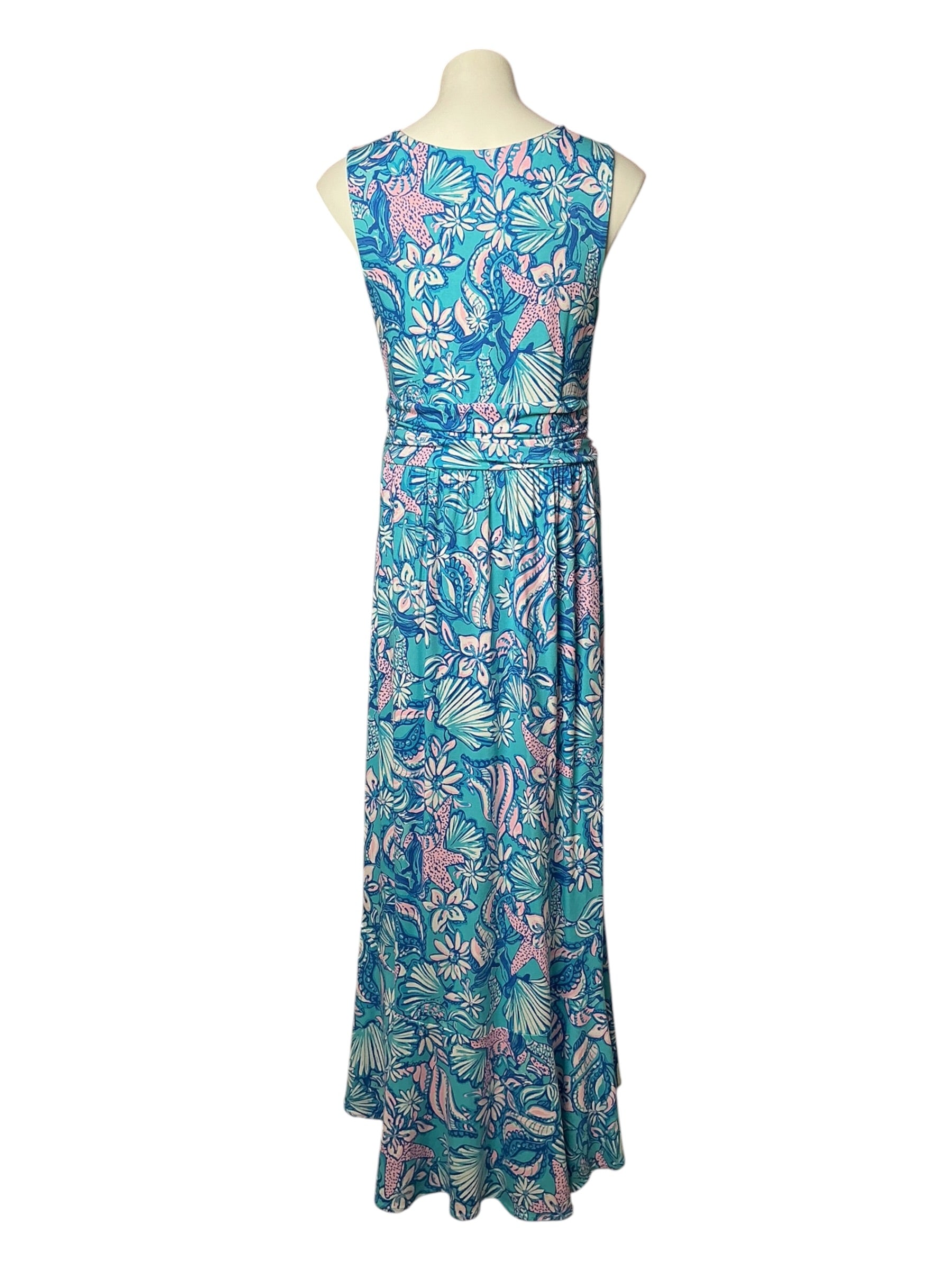Lilly Pulitzer NWT Moana Wrap Maxi Dress Amalfi Blue Sound The Sirens - Size M