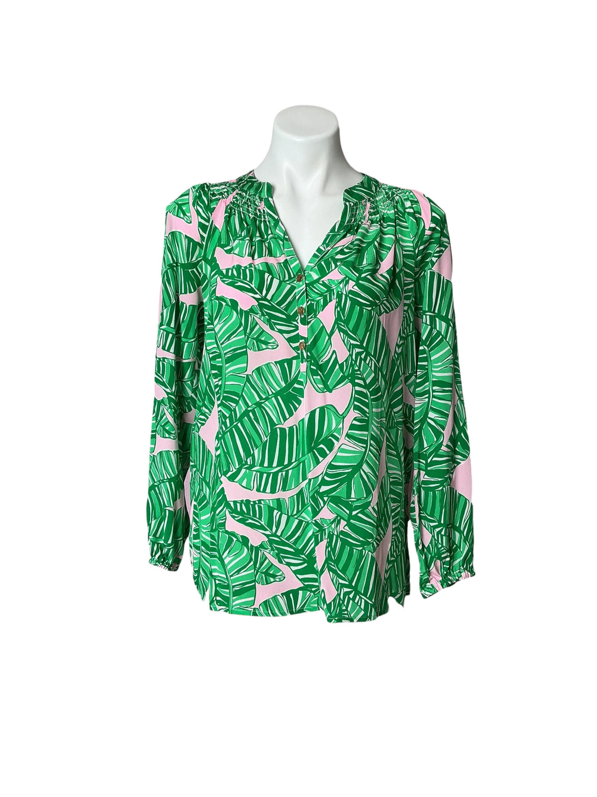 Lilly Pulitzer NWT Elsa Top Conch Shell Pink Lets Go Bananas - Size S