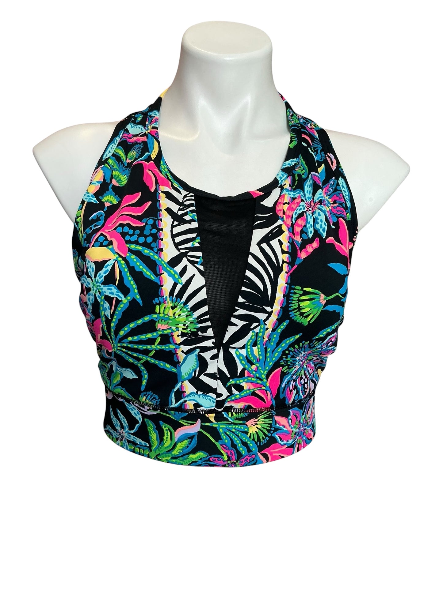 Lilly Pulitzer Somerset Sports Bra Onyx Paradise - Size XL