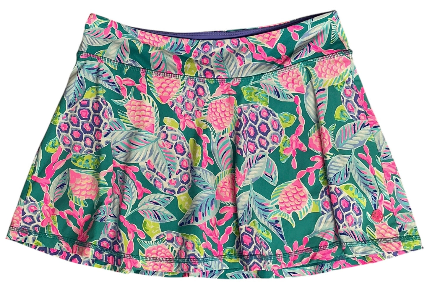 Lilly Pulitzer Luxletic Aila Skort Maldives Green Turtle Wave - Size S