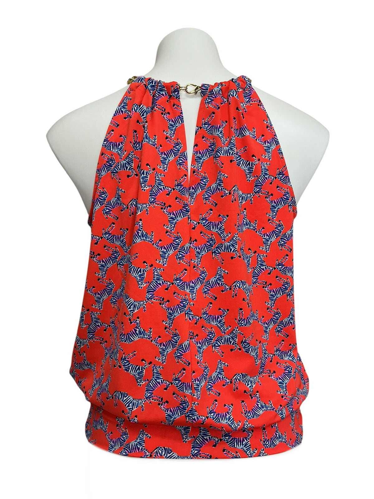 Lilly Pulitzer Bowen Halter Top Picante Coral Heebee Zeebees - Size S