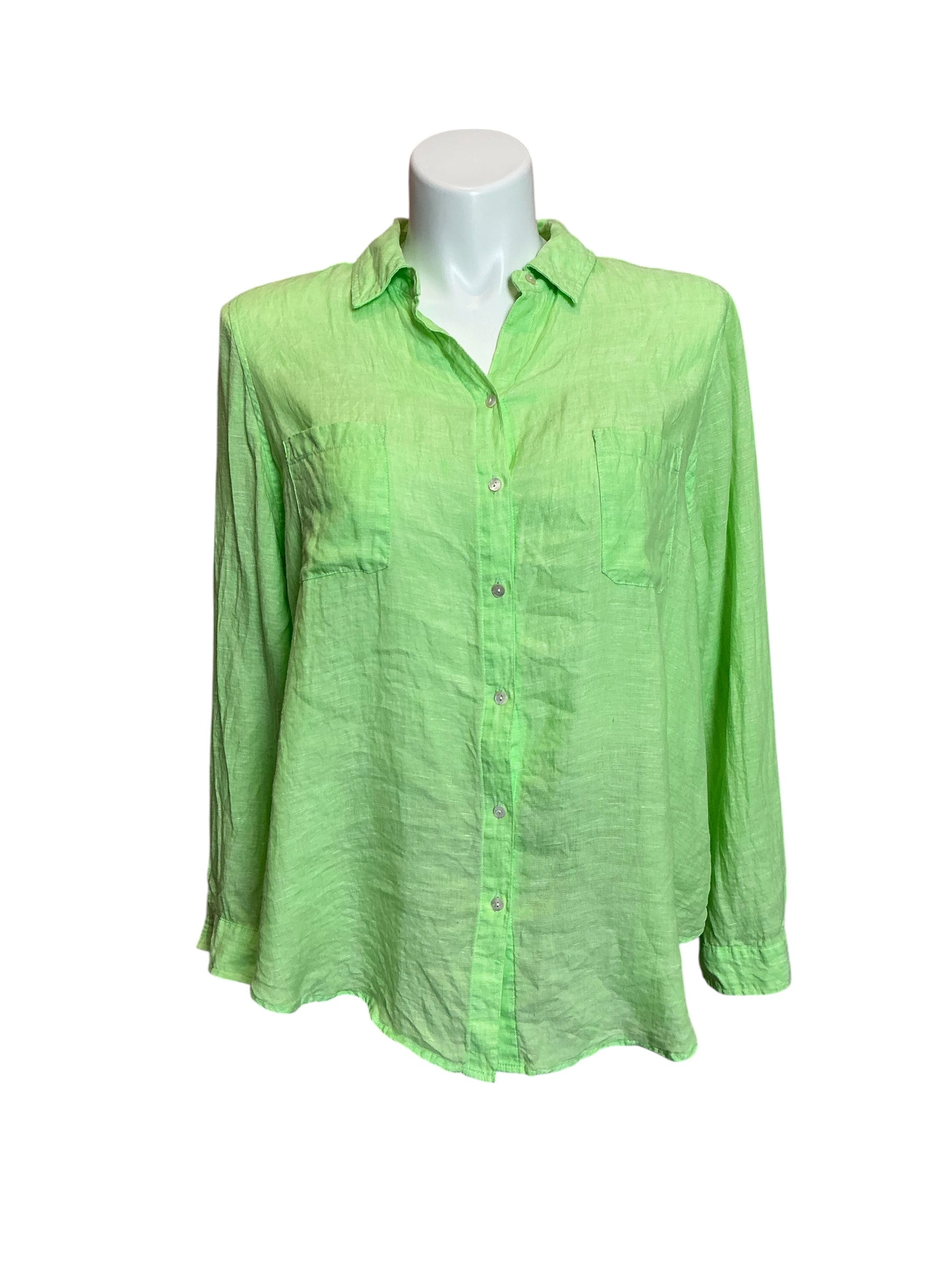 Lilly Pulitzer Sea View Button Down Lime Green - Size XXL