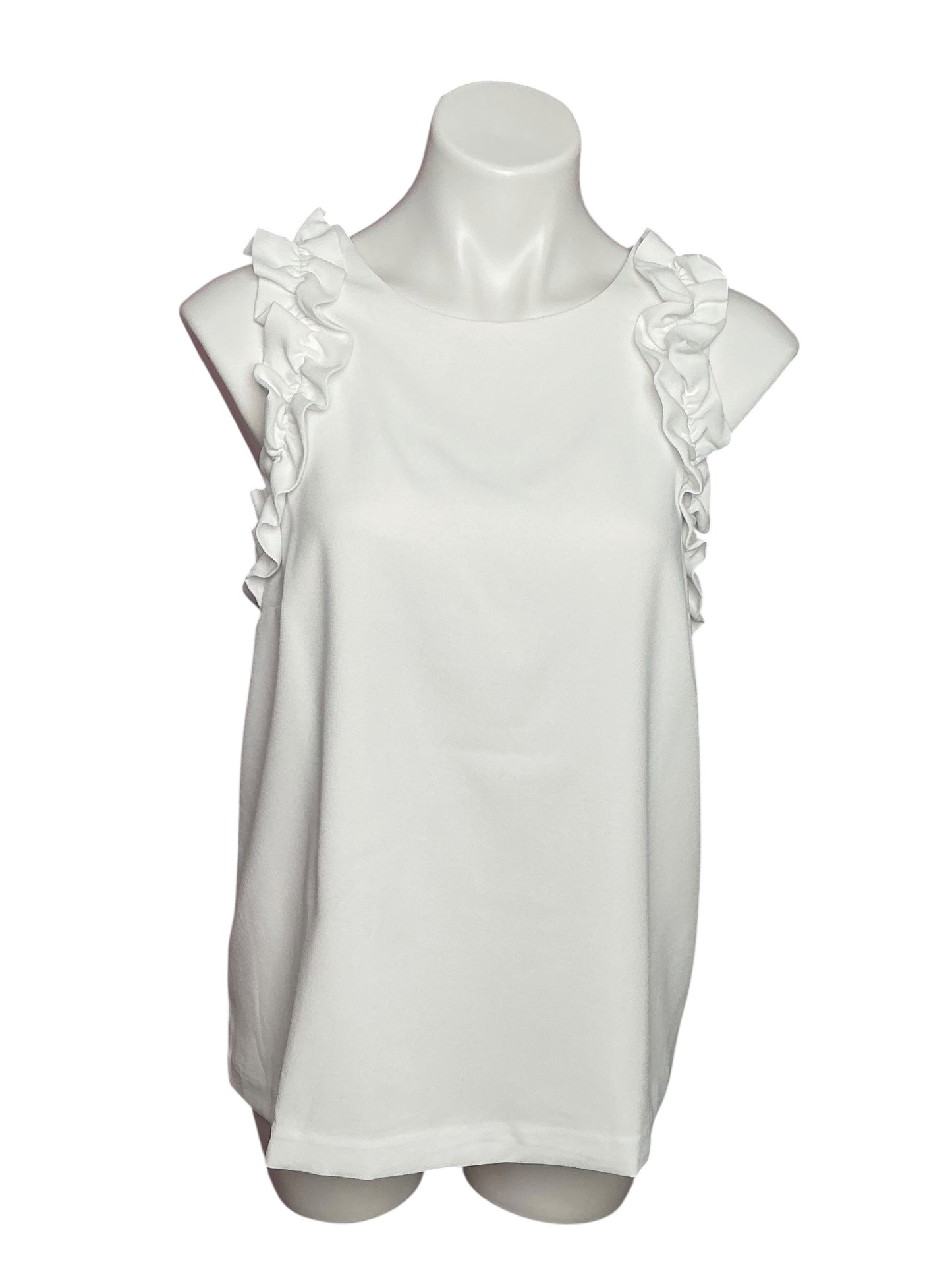 Lilly Pulitzer Kailee Sleeveless Ruffle Top Resort White - Size L