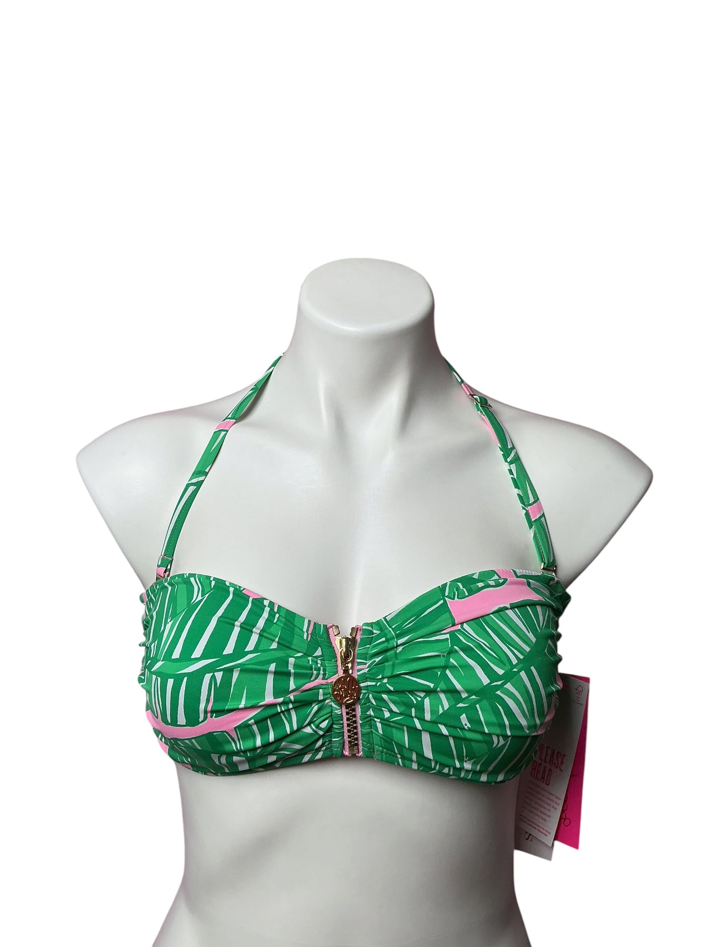 Lilly Pulitzer NWT Genya Bandeau Bikini Top Conch Shell Pink Lets Go Bananas - Size 6