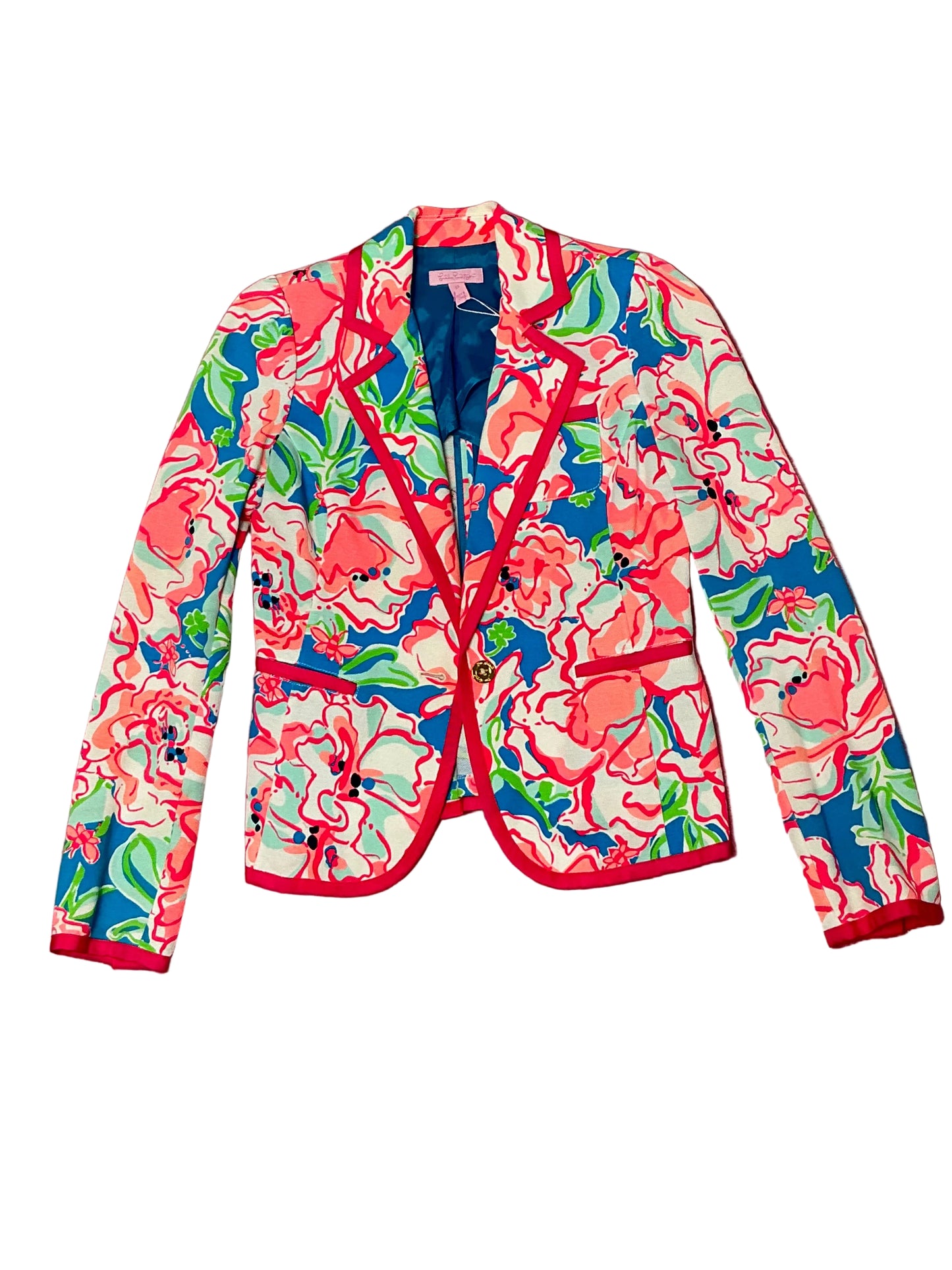 Lilly Pulitzer Malibu Blazer - Flutter Blue Lucky Charm - Size XS