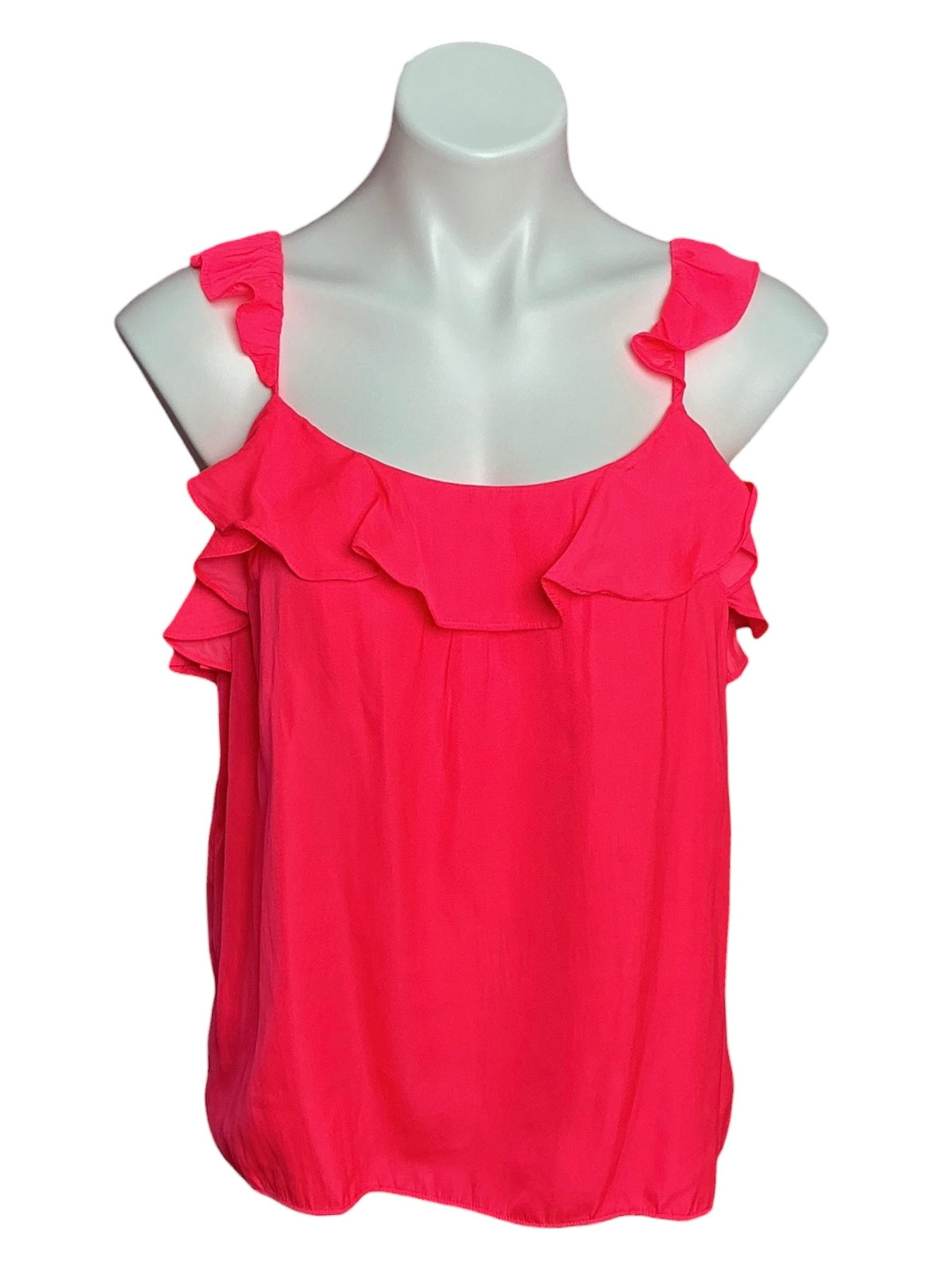 Lilly Pulitzer Cailee Ruffle Tank Top Love Potion Pink - Size S