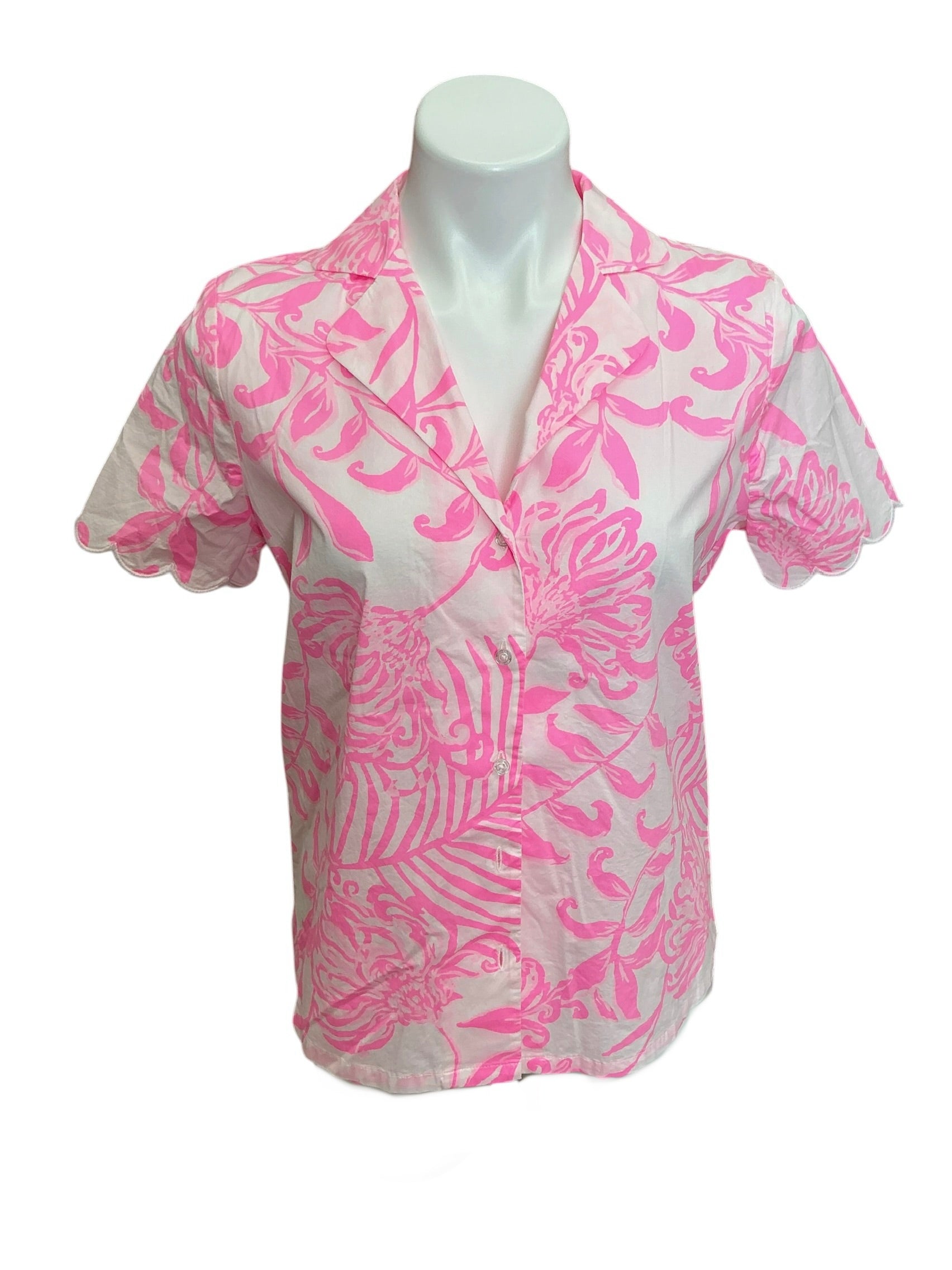 Lilly Pulitzer NWT Marlita PJ Top Rousseau Pink Glisten In The Sun - Size XS
