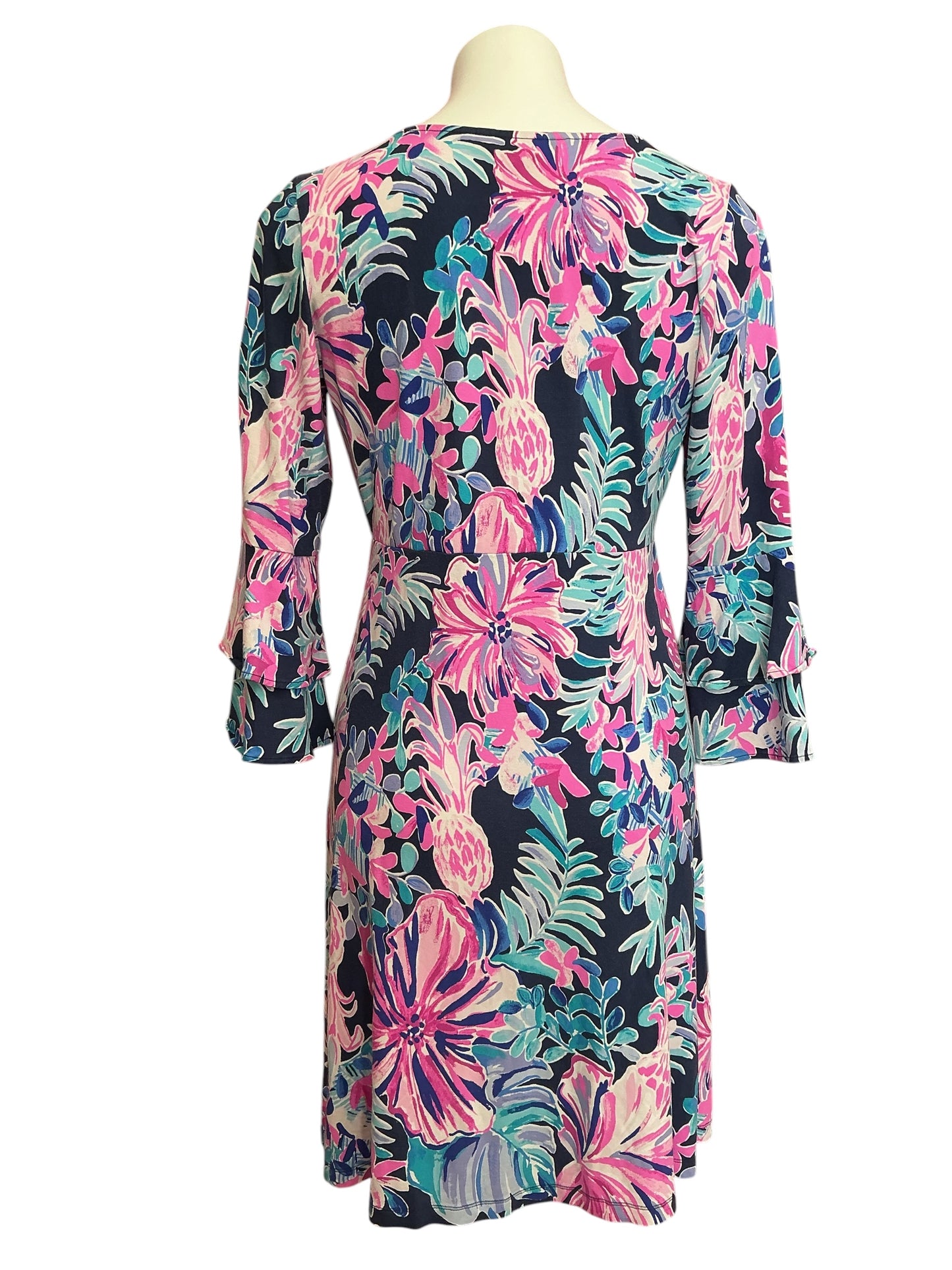 Lilly Pulitzer Raina Dress Deep Indigo Swish And Sway - Size L