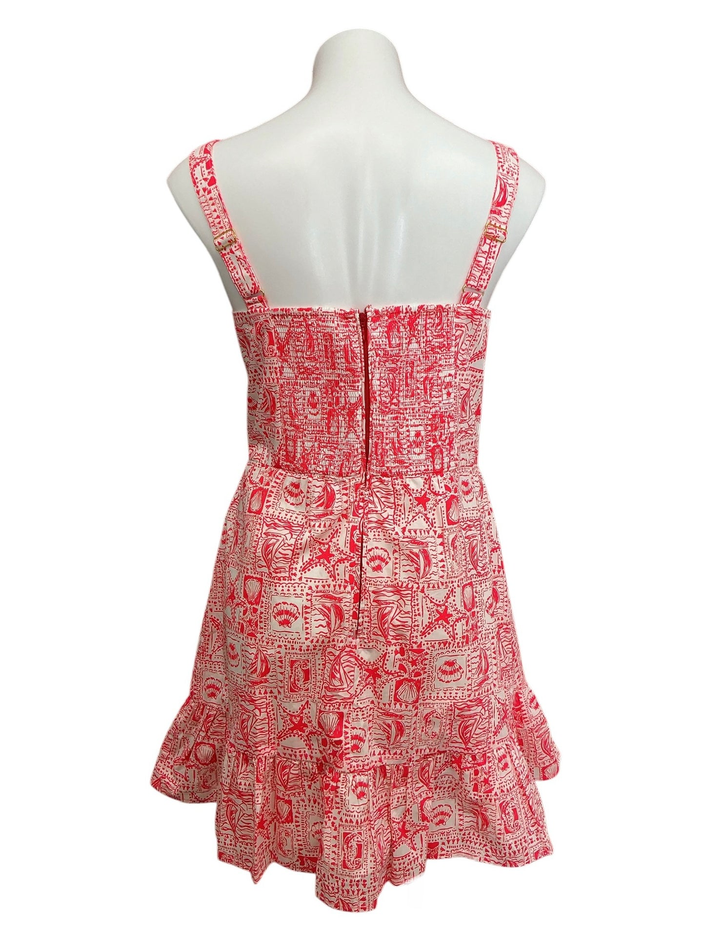 Lilly Pulitzer NWT Rocko Cotton Romper Mizner Red Seaside Harbour - Size 12