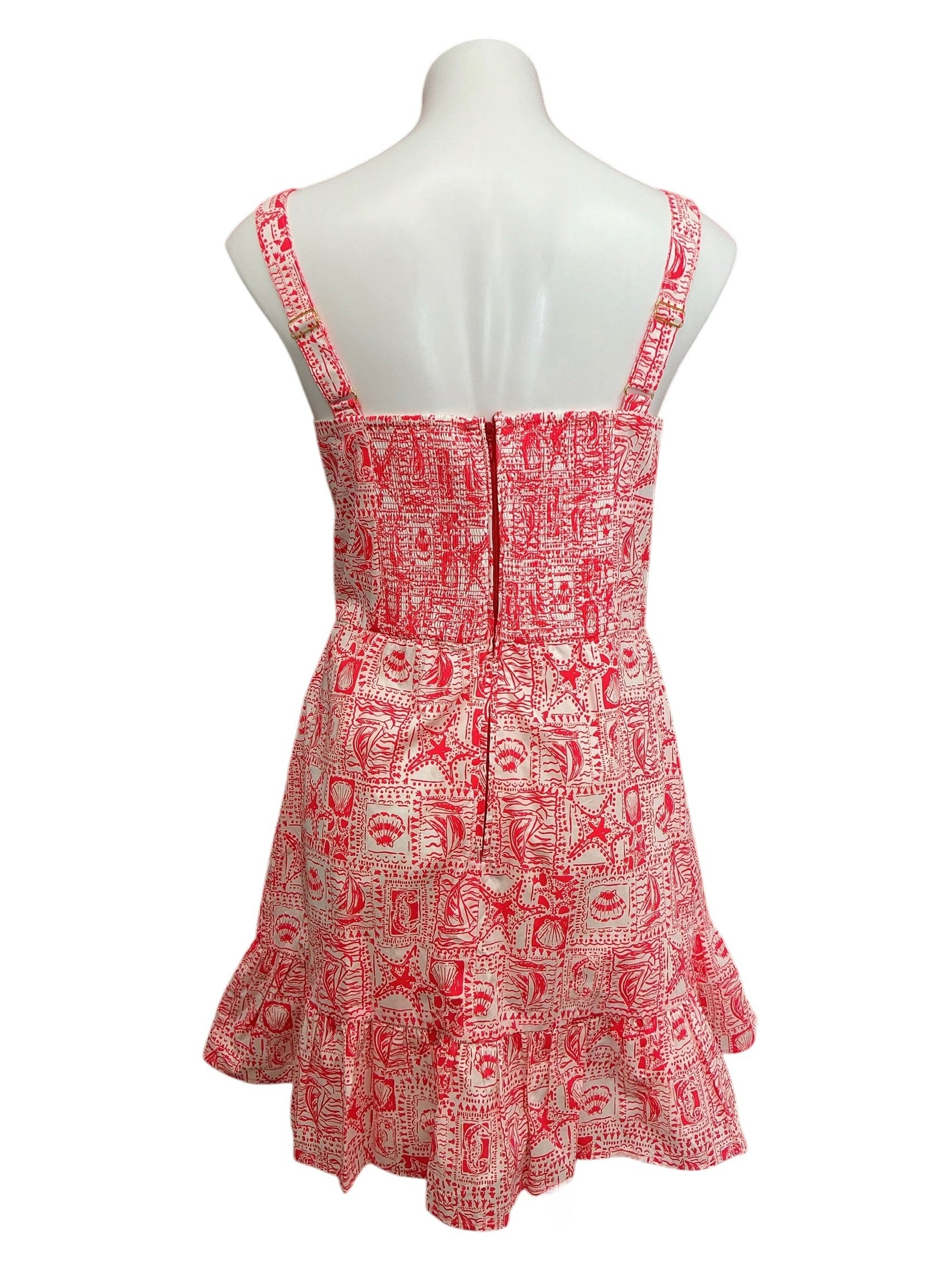 Lilly Pulitzer NWT Rocko Cotton Romper Mizner Red Seaside Harbour - Size 12