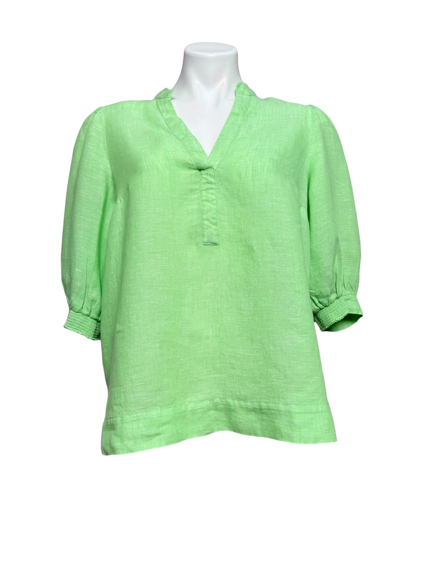 Lilly Pulitzer Mialeigh Linen Top, Putting Green Size 00