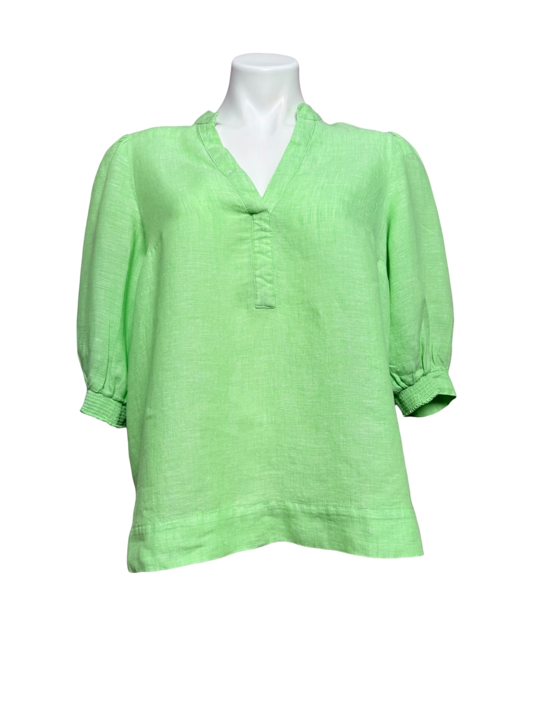 Lilly Pulitzer Mialeigh Linen Top, Putting Green Size 00