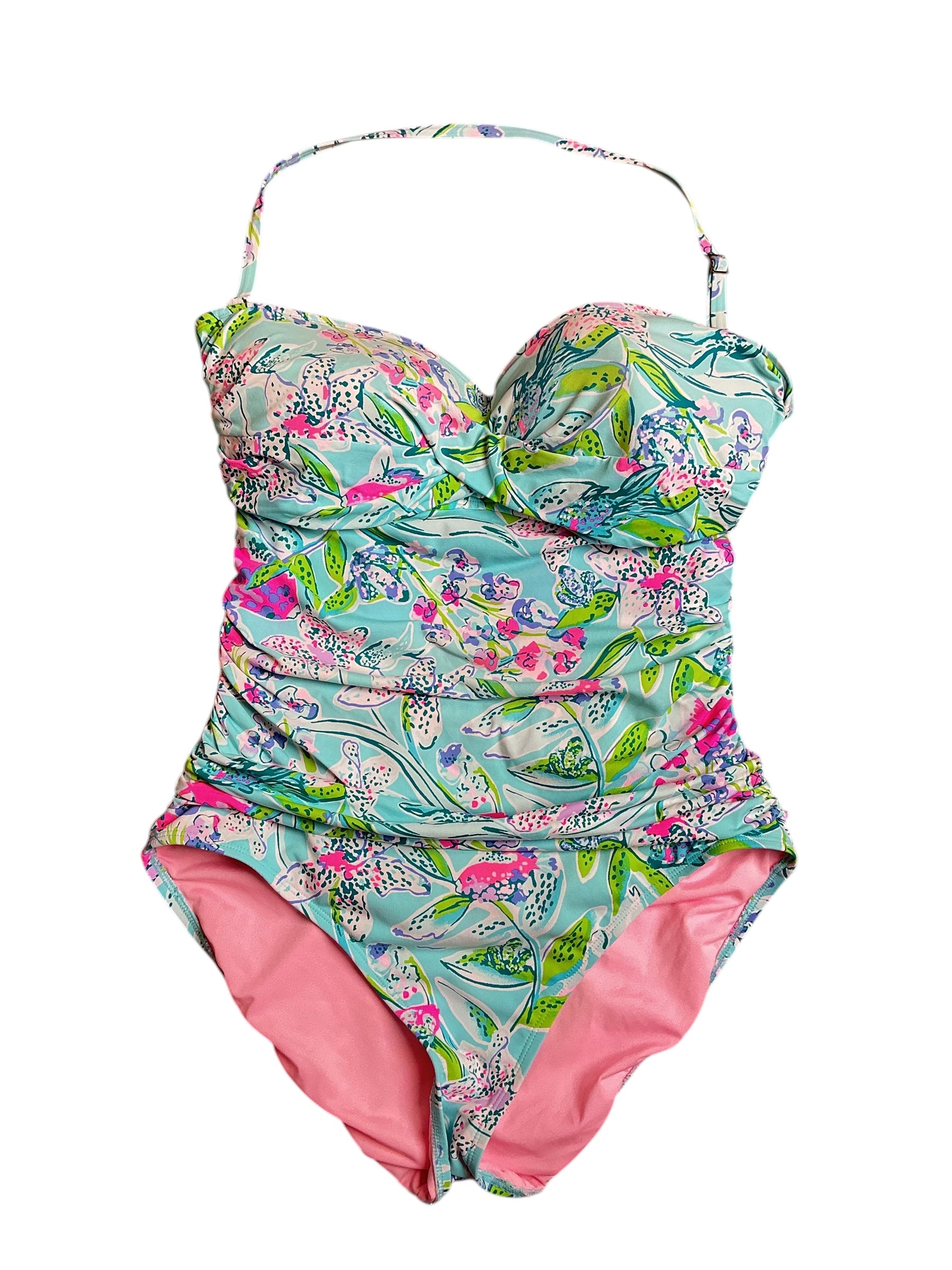 Lilly Pulitzer Jagger One Piece Swimsuit - Blue Floral - Size 14