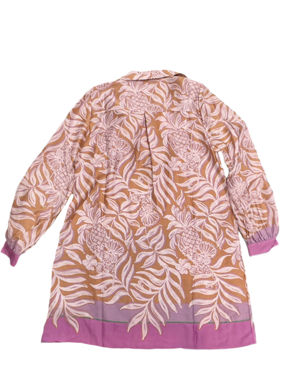Lilly Pulitzer NWT - Iralanne Long Sleeve Popover Shirt Dress - Multi Bon Vivants Engineered - Size 00