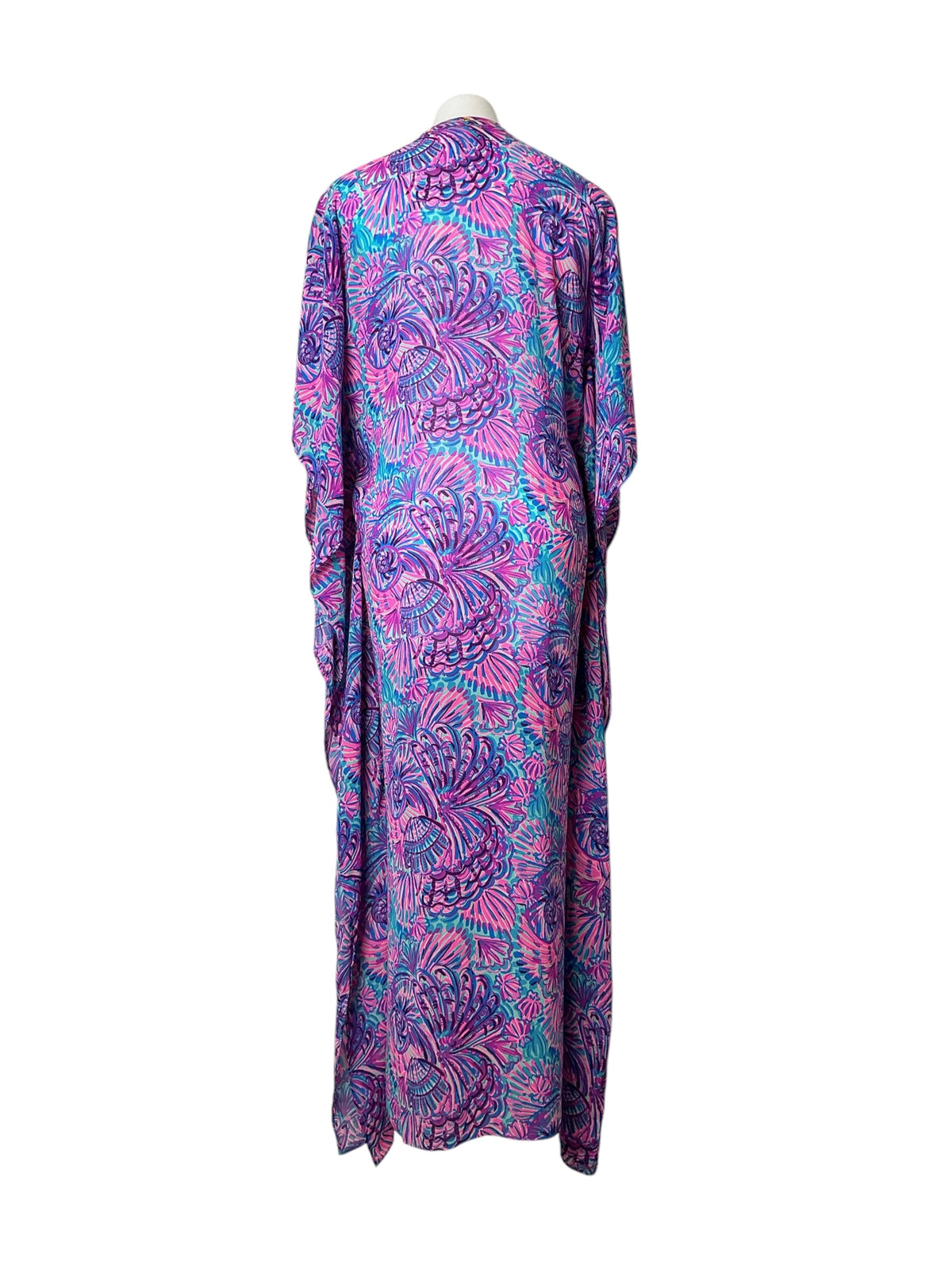 Lilly Pulitzer Rossi Maxi Caftan Cover-Up Turquoise Oasis Shelleidoscope - Size S/M