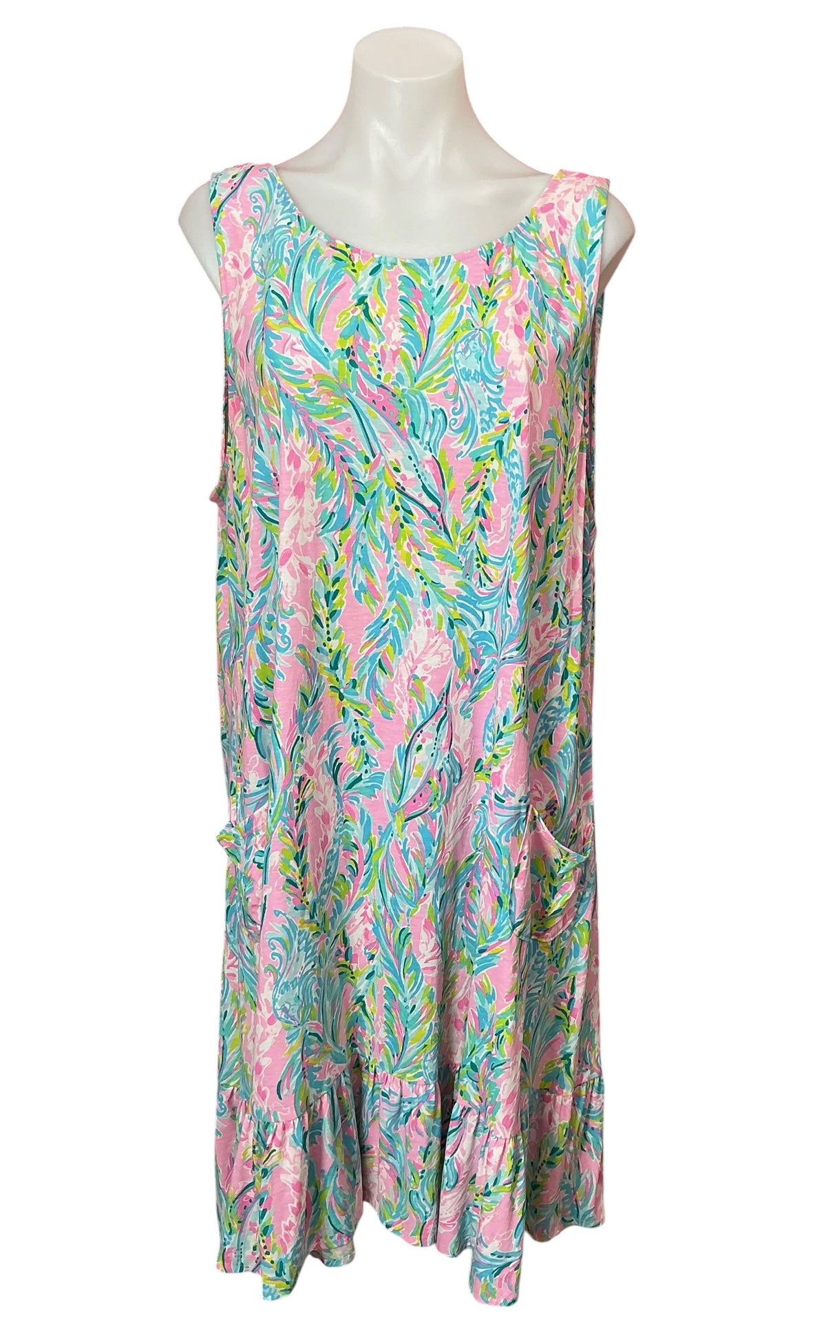 Lilly Pulitzer Kristen Flounce Dress Unicorn Of The Sea - Size XXL