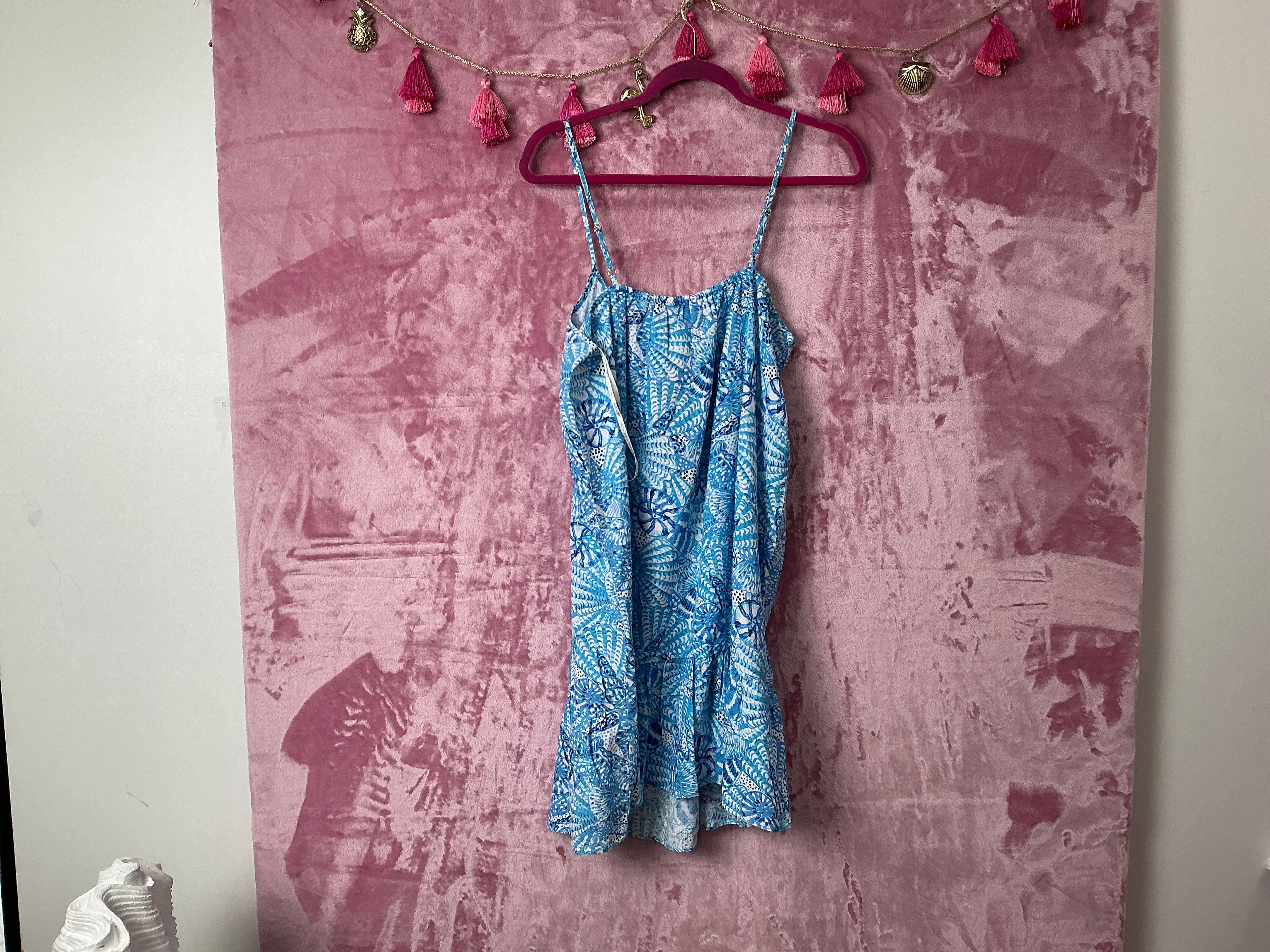 Lilly Pulitzer NWT Jaydan Linen Dress Amalfi Blue By The Sea Shore - Size M