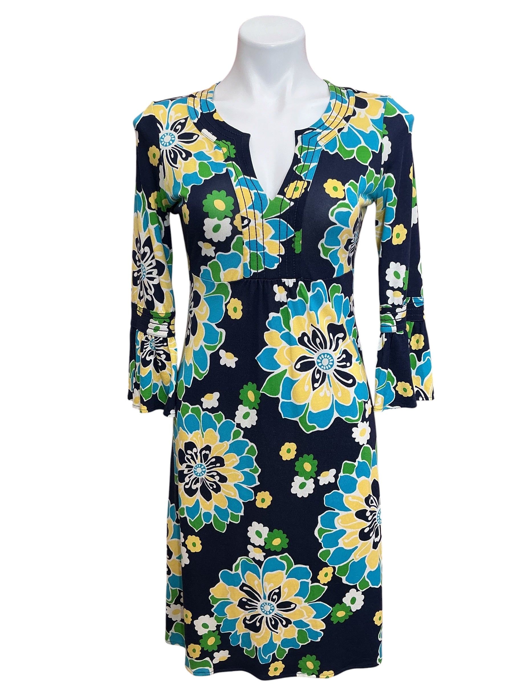 Lilly Pulitzer Twyla Dress High Tide Navy Mod Floral - Size S