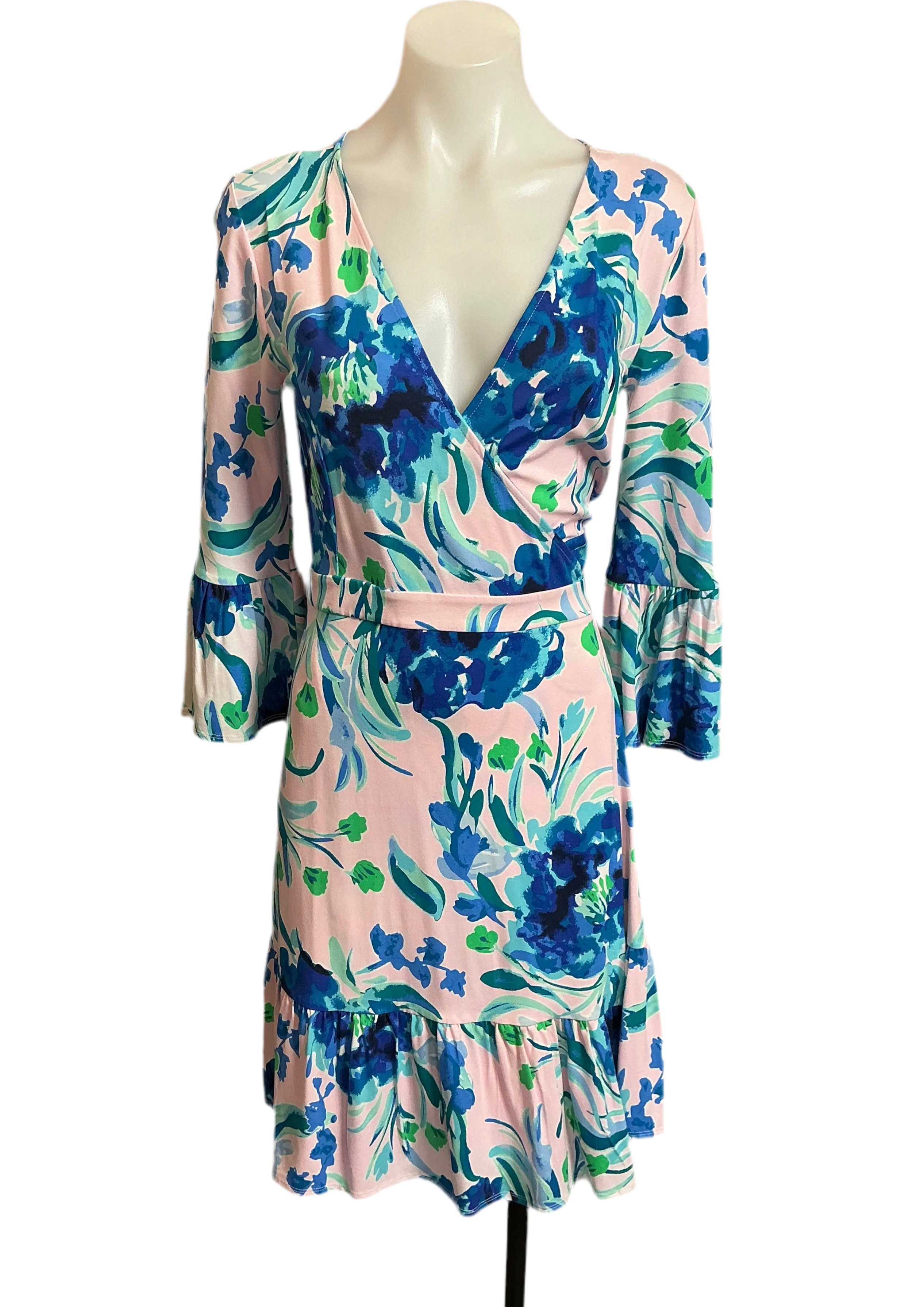 Lilly Pulitzer NWT Misha Wrap Dress Pink Tropics Sweet Pea - Size S