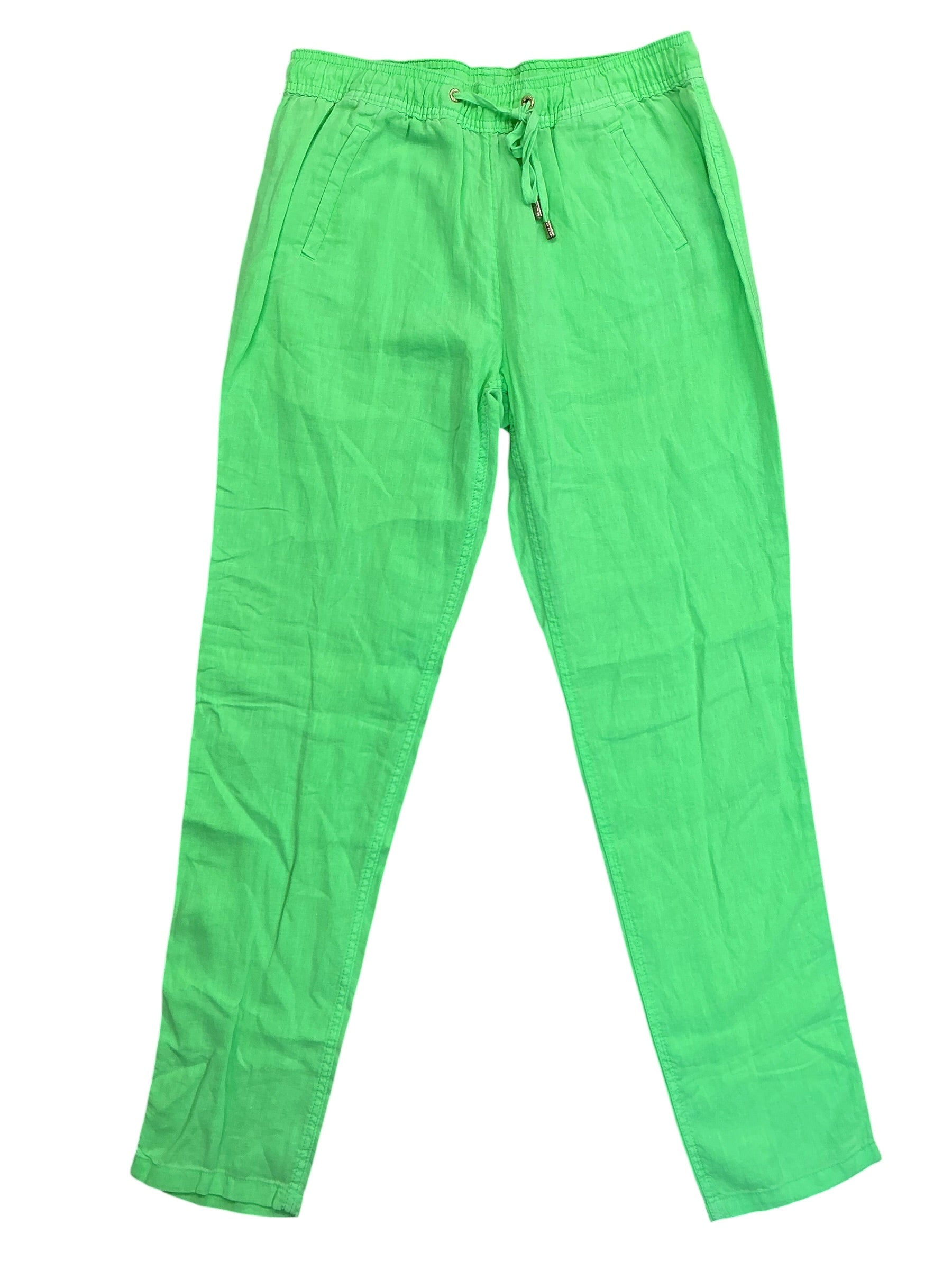 Lilly Pulitzer Taron Linen Pants Lime Zest - Size S
