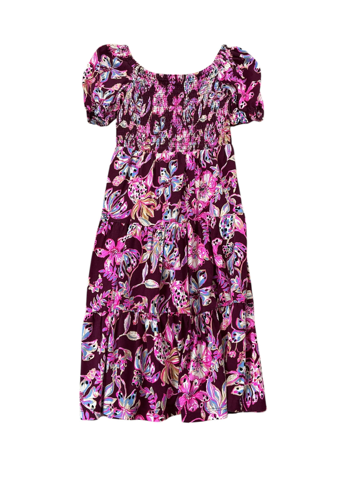 Lilly Pulitzer Mini Jilly Sleeved Midi Dress Amarena Cherry Tropical With A Twist - Size S