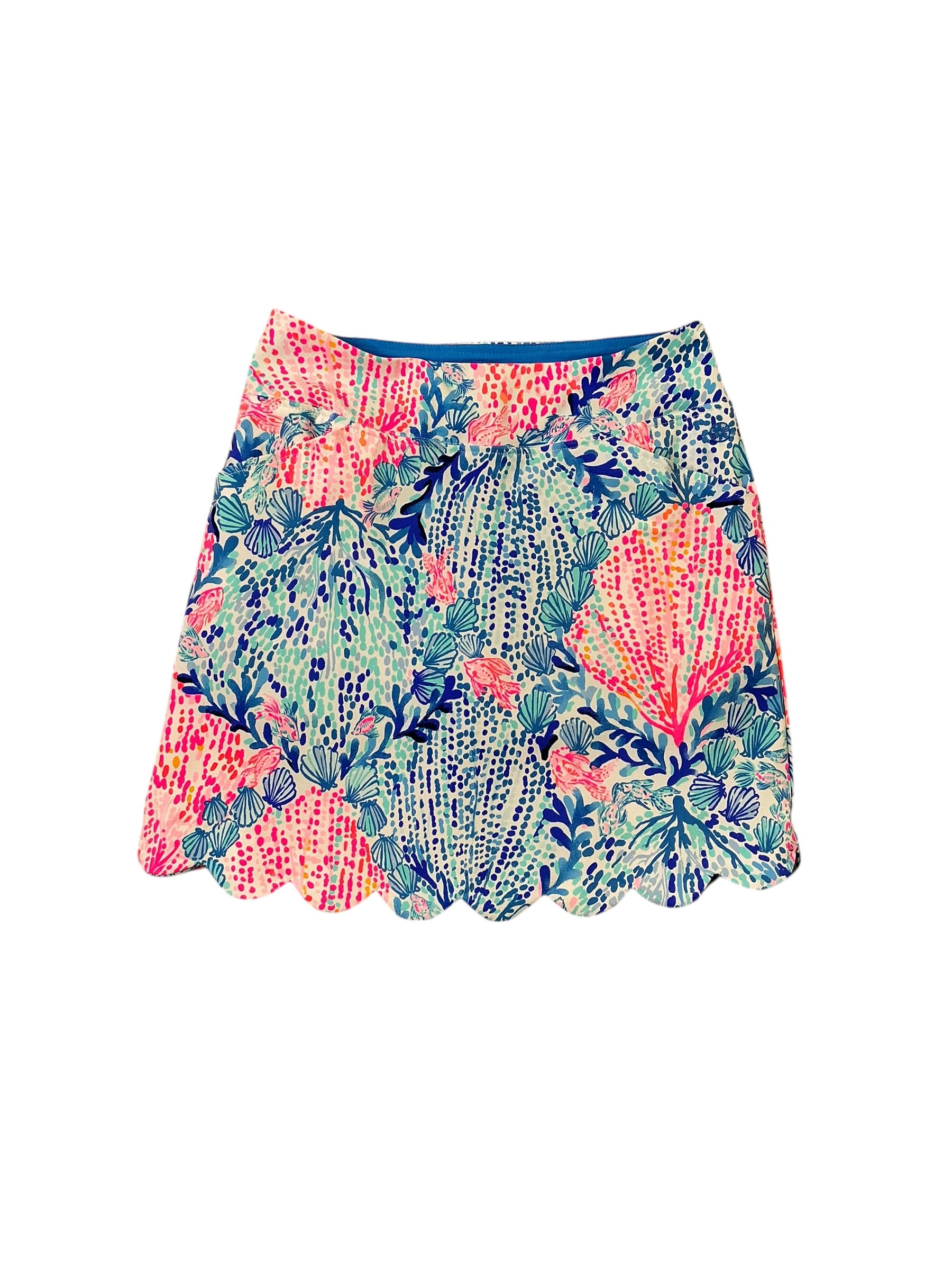 Lilly Pulitzer Monica Scallop Skort UPF 50+ - Resort White Sway With Me Golf - Size 0