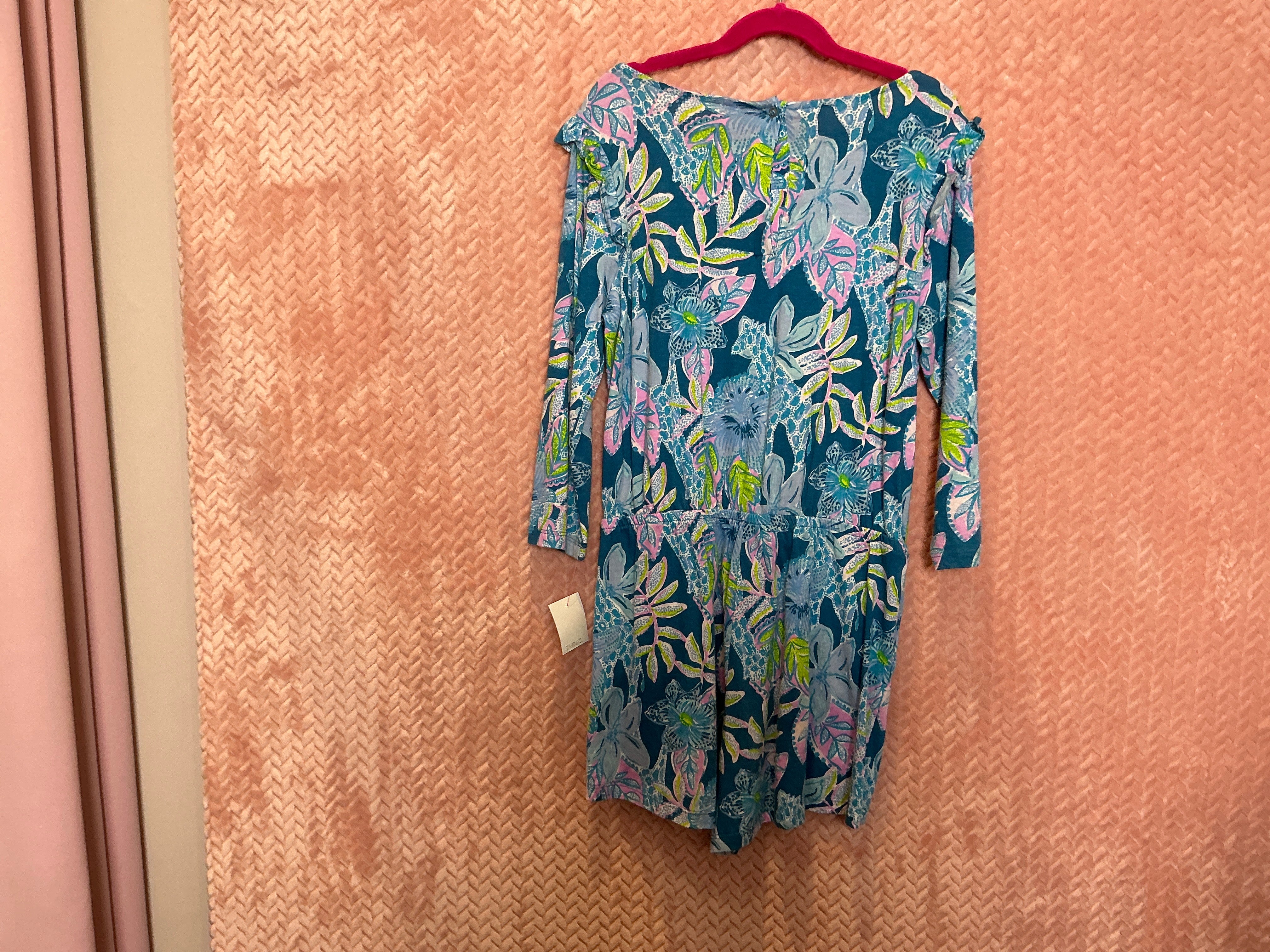 Girls Long Sleeve Sasha Romper Macaw Blue Tall Me About It Size XL 12/14