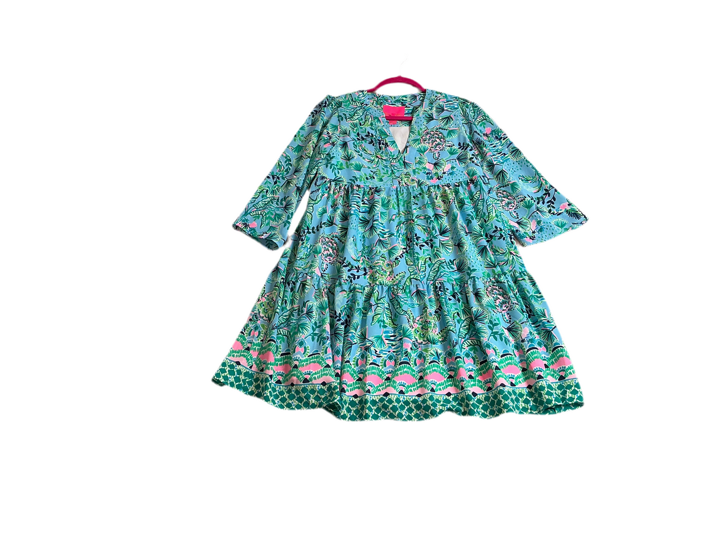 Lilly Pulitzer NWT Martine 3/4 Sleeve Dre Frenchie Blue Mosaic Shells Engineer - Size XS