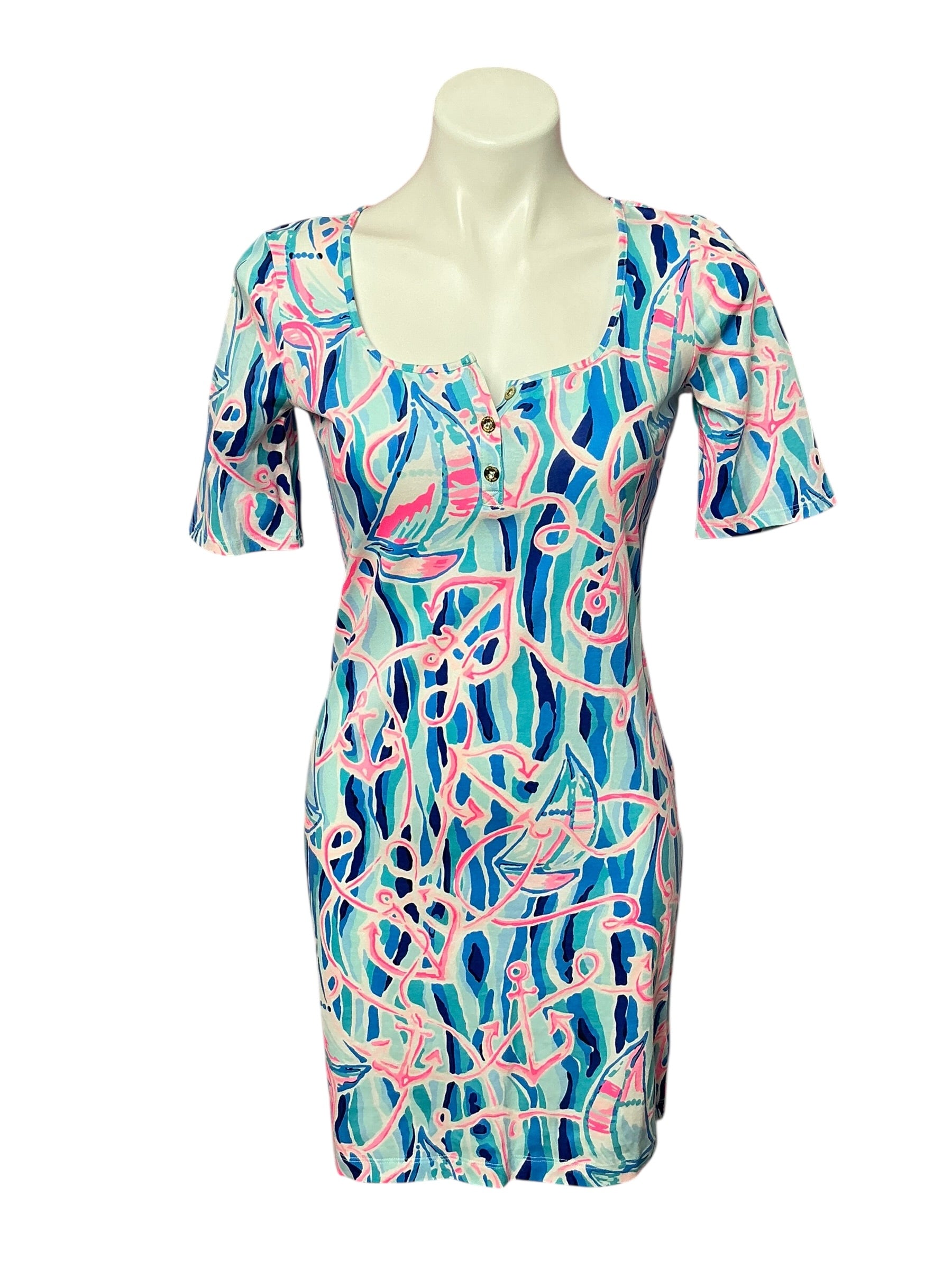 Lilly Pulitzer NWT - Gavyn Dress - Skim Blue Reel Nauti - Size XS