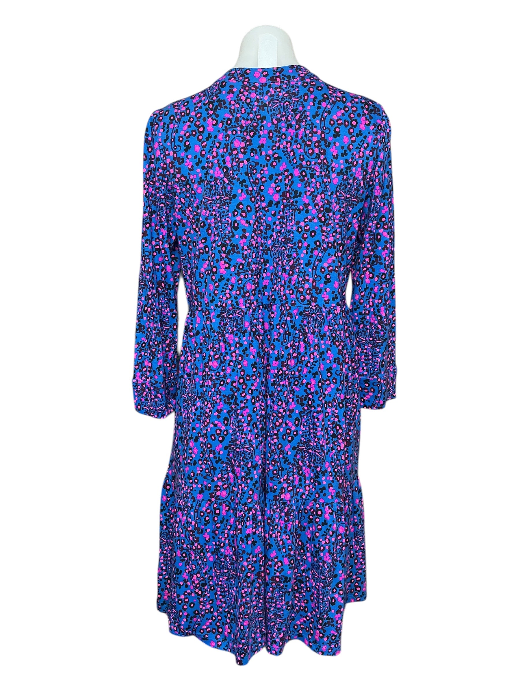 Lilly Pulitzer Alaina 3/4 Sleeve Dress - Blue Flare Growl And Prowl - Size M