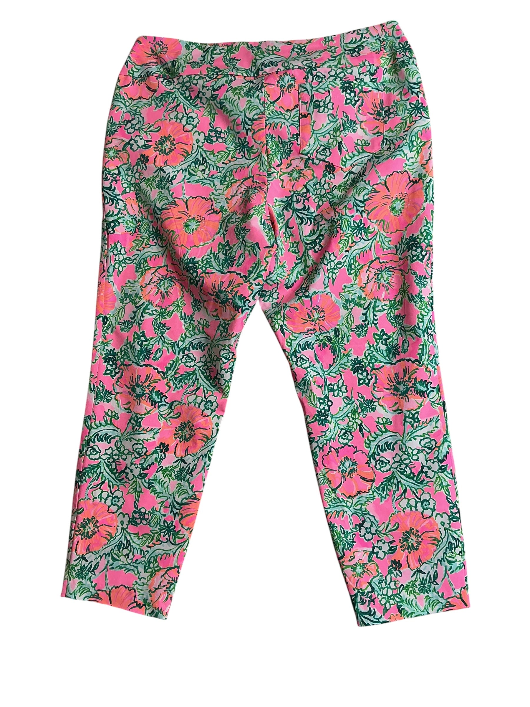 Lilly Pulitzer Corso Crop Pant UPF 50+ - Soleil Pink Perfect Poppy Golf - Size 16