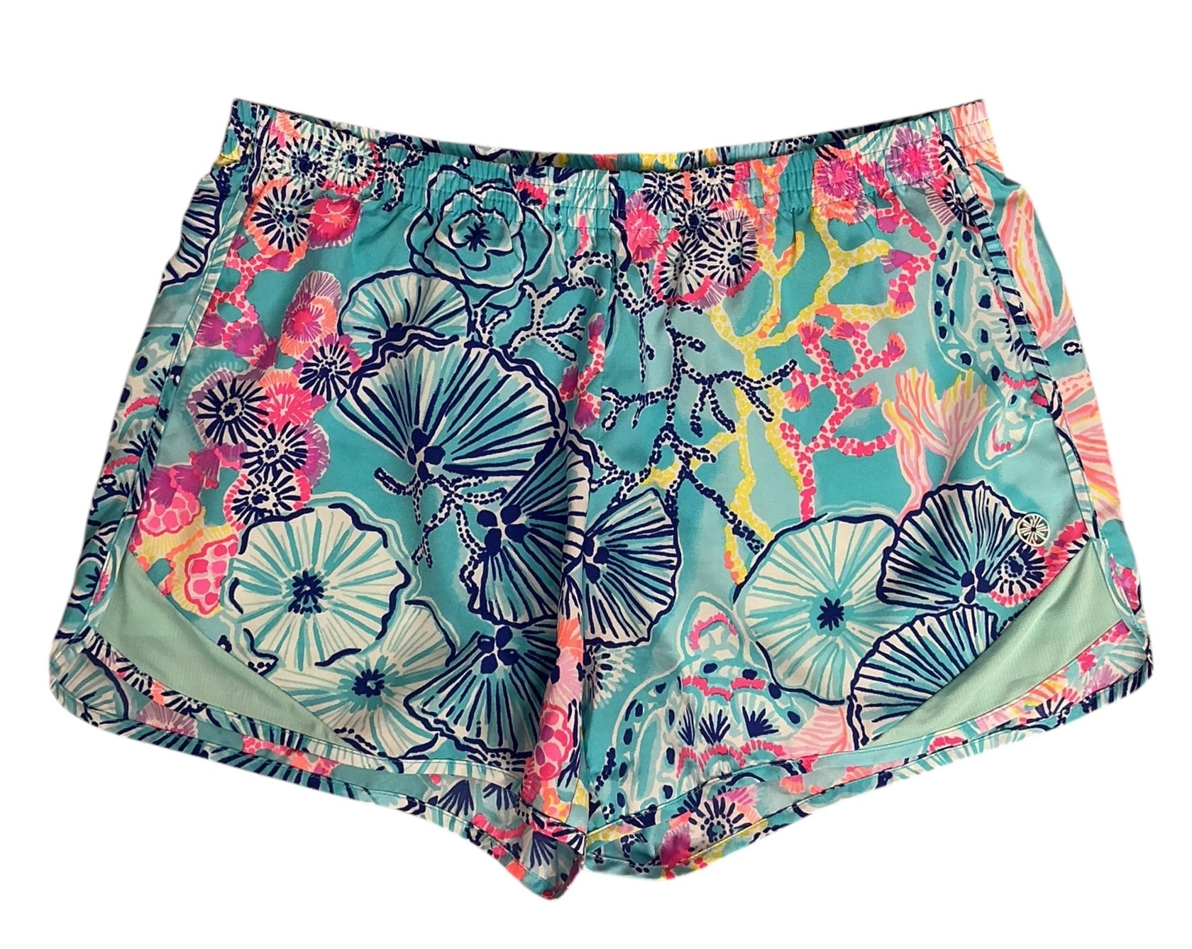 Lilly Pulitzer Luxletic Ocean Trail Shorts Bali Blue Once Upon a Tide - Size S