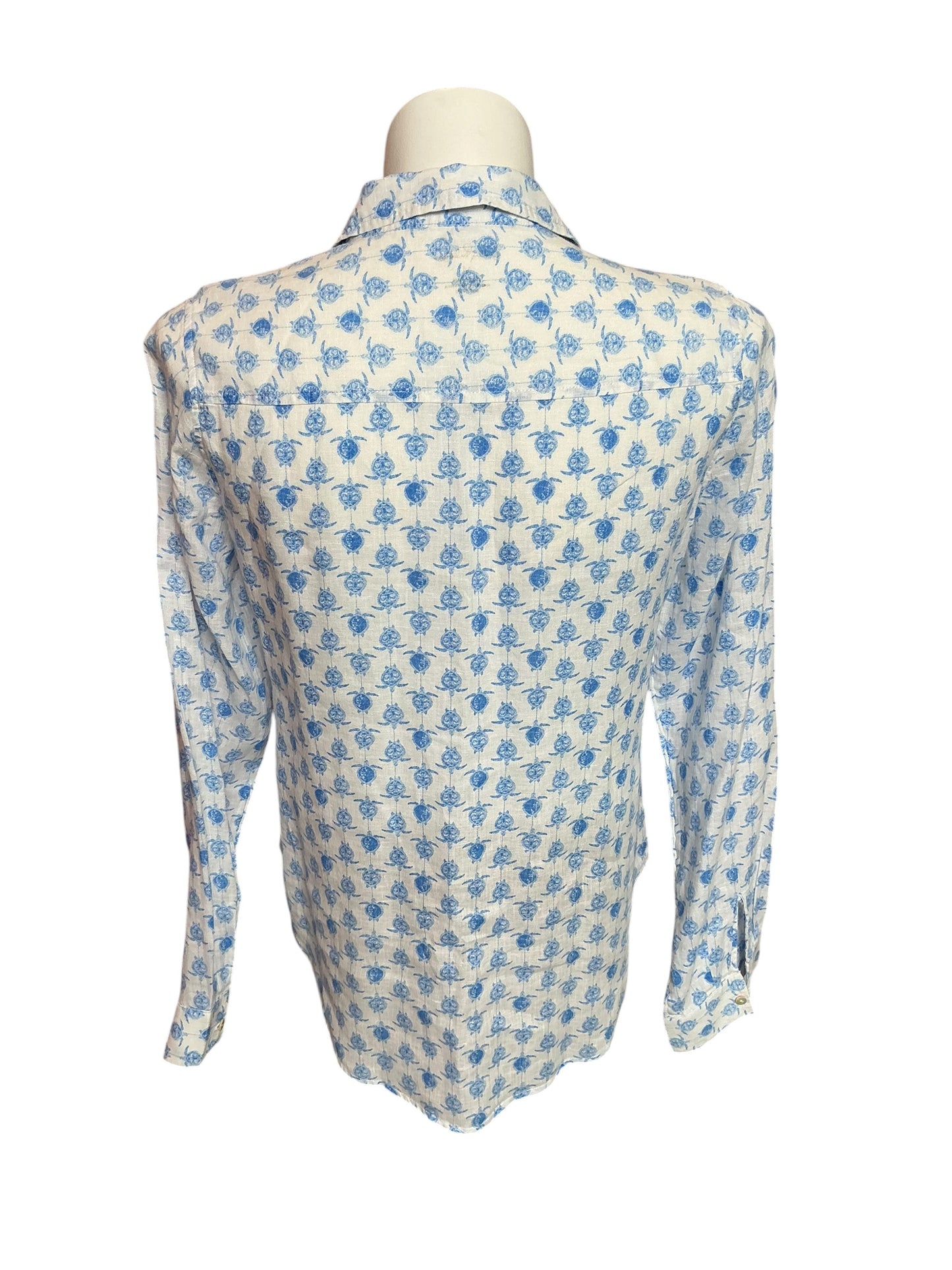 Lilly Pulitzer Sea View Button Down Blue Peri The Turtle Package - Size M