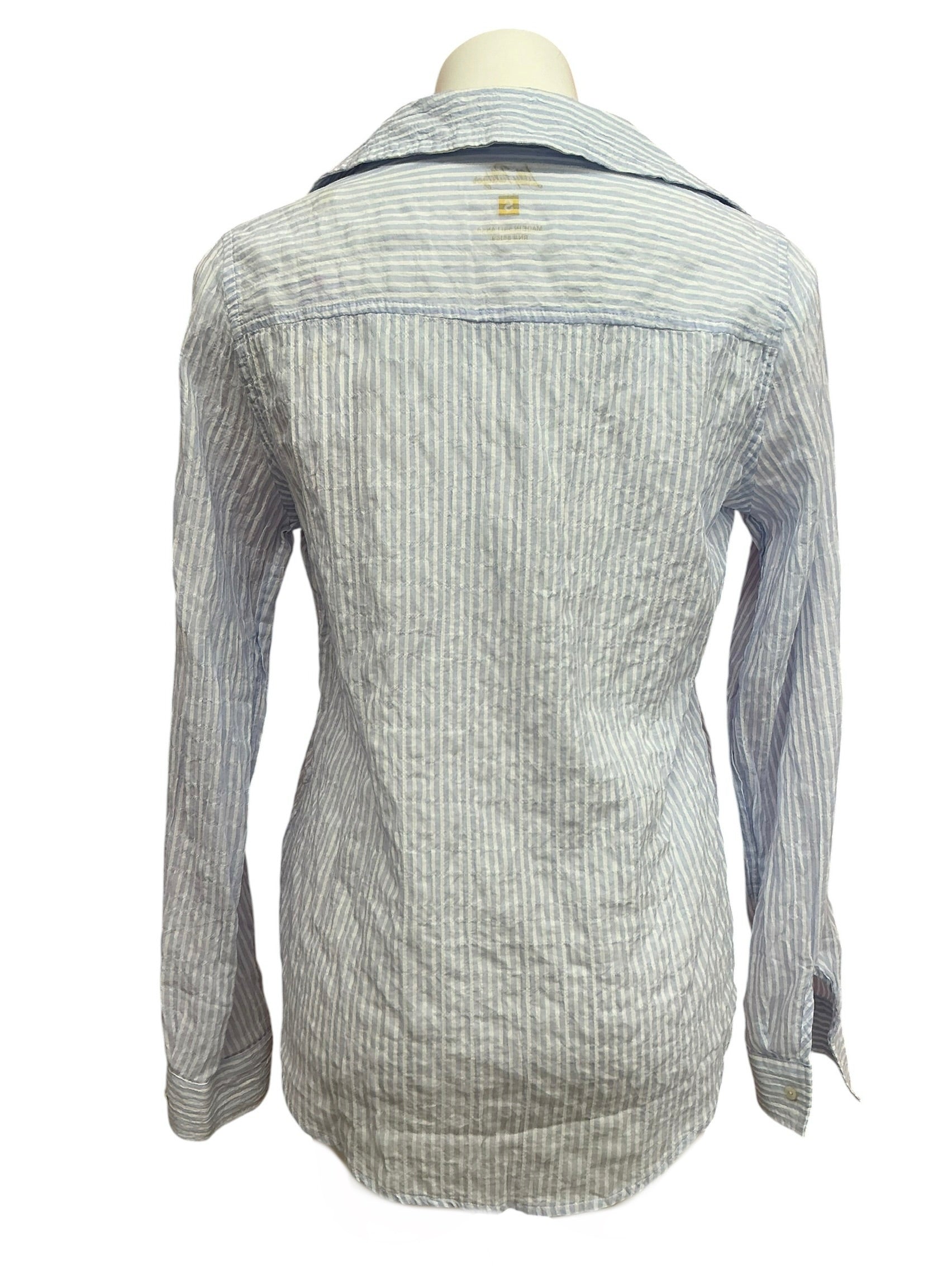 Lilly Pulitzer NWT Sea View Button Down Top Jacaranda Blue Lightweight Oxford Stripe - Size S