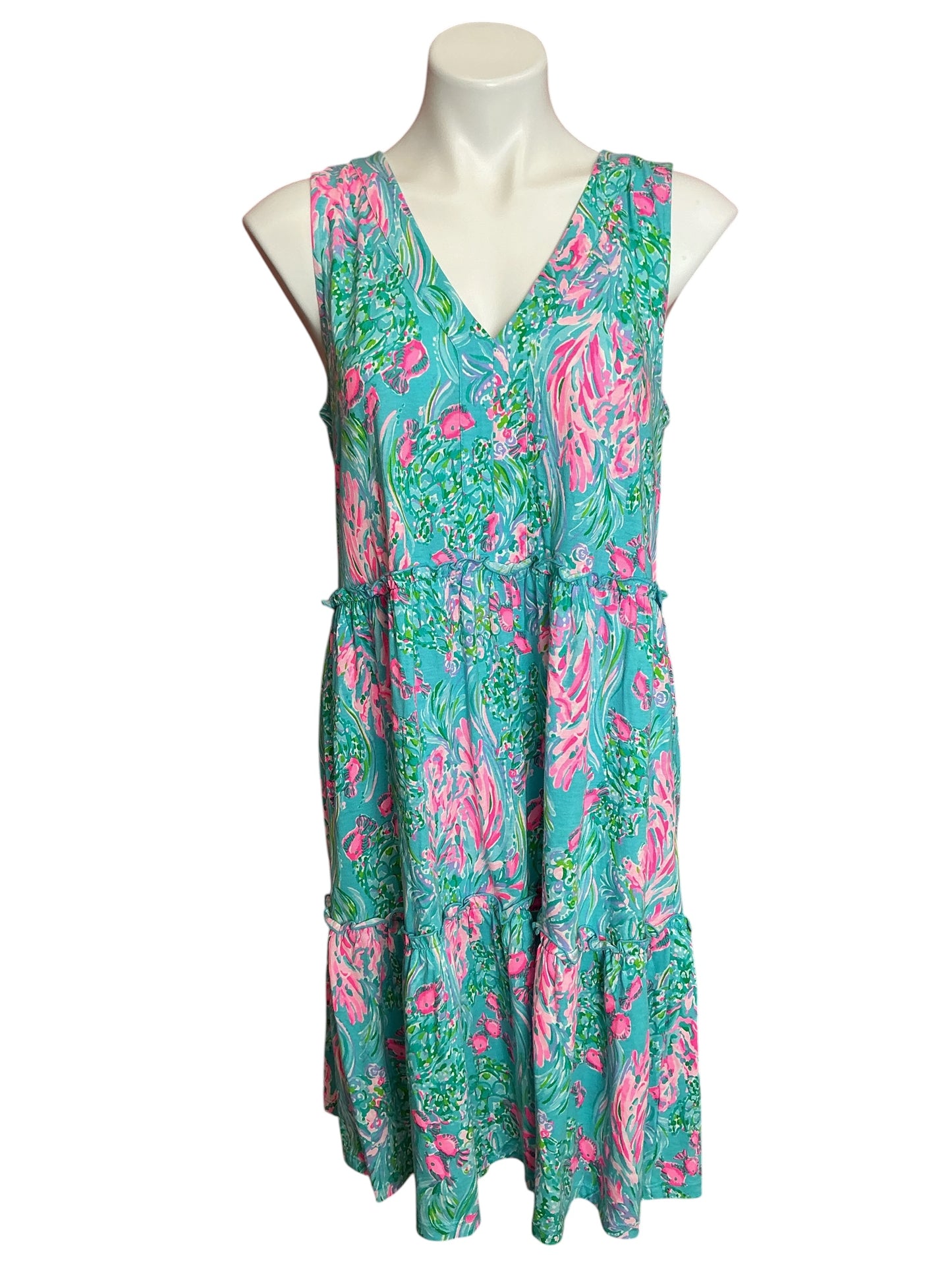 Lilly Pulitzer Lorina Swing Dress Snappy Turtle - Size M