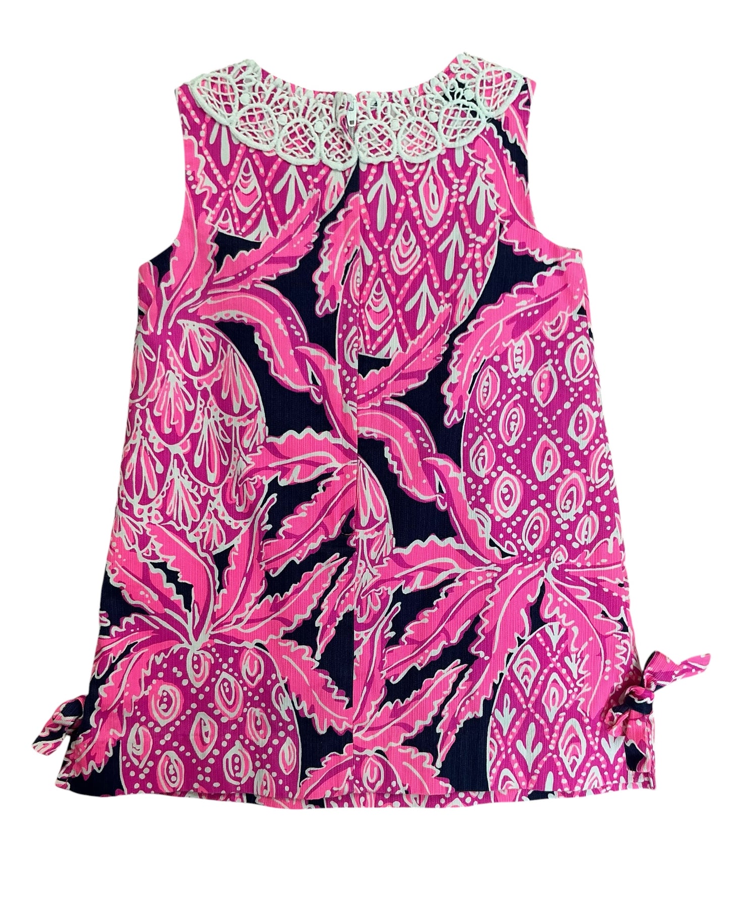 Lilly Pulitzer Kids Girls Little Lilly Classic Shift Dress Bright Navy Coco Safari - Size 2