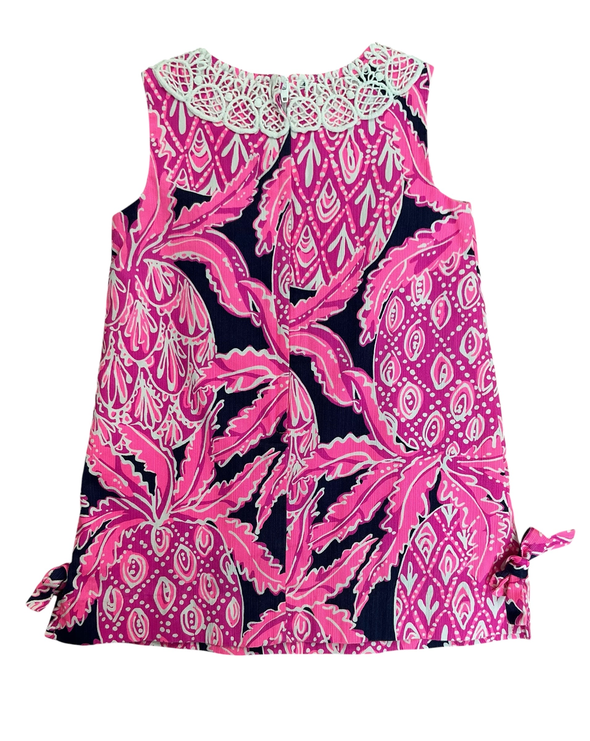 Lilly Pulitzer Kids Girls Little Lilly Classic Shift Dress Bright Navy Coco Safari - Size 2