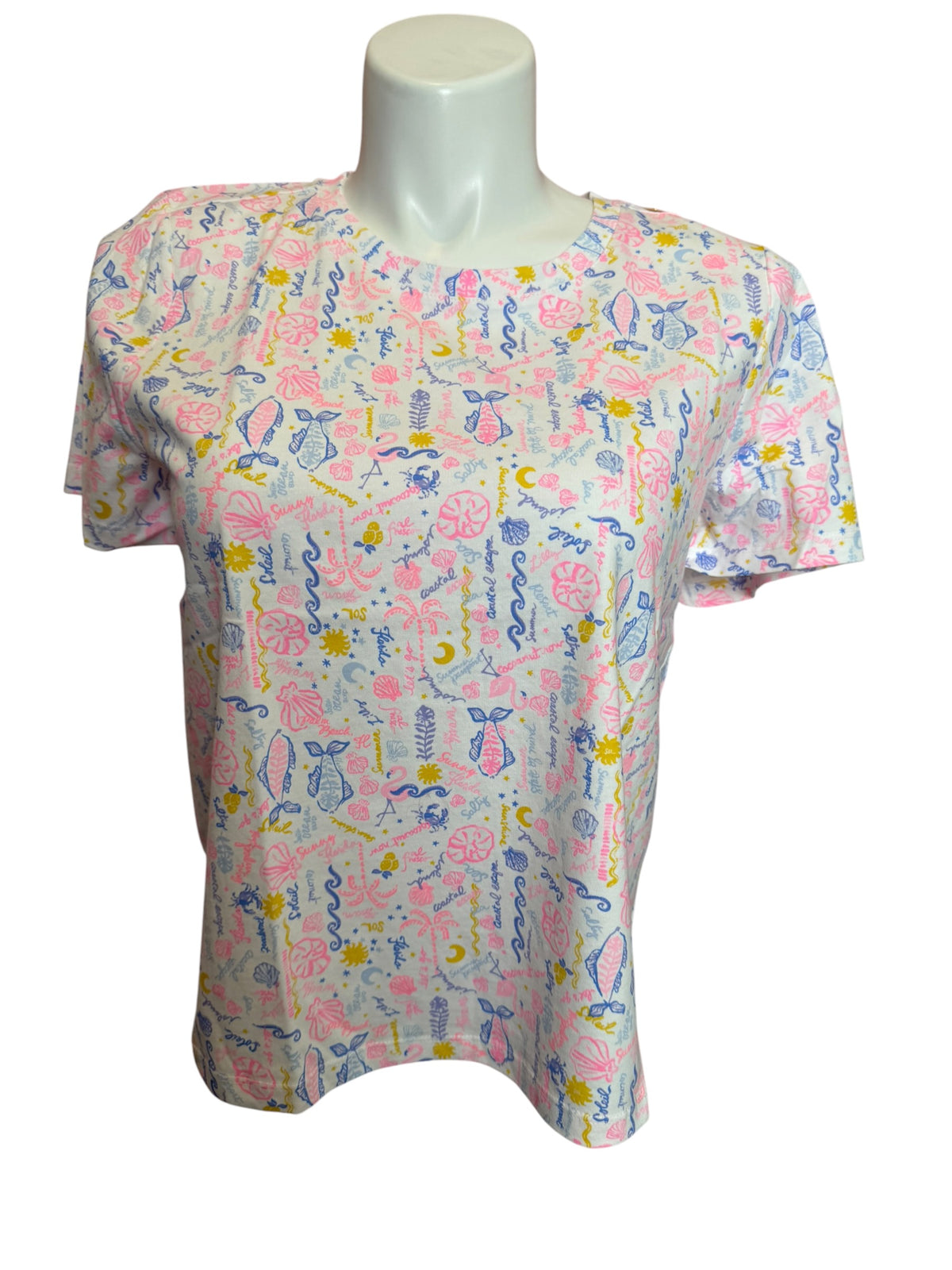 Lilly Pulitzer NWT Barrett Knit Top Multi Summer Serenade - Size L