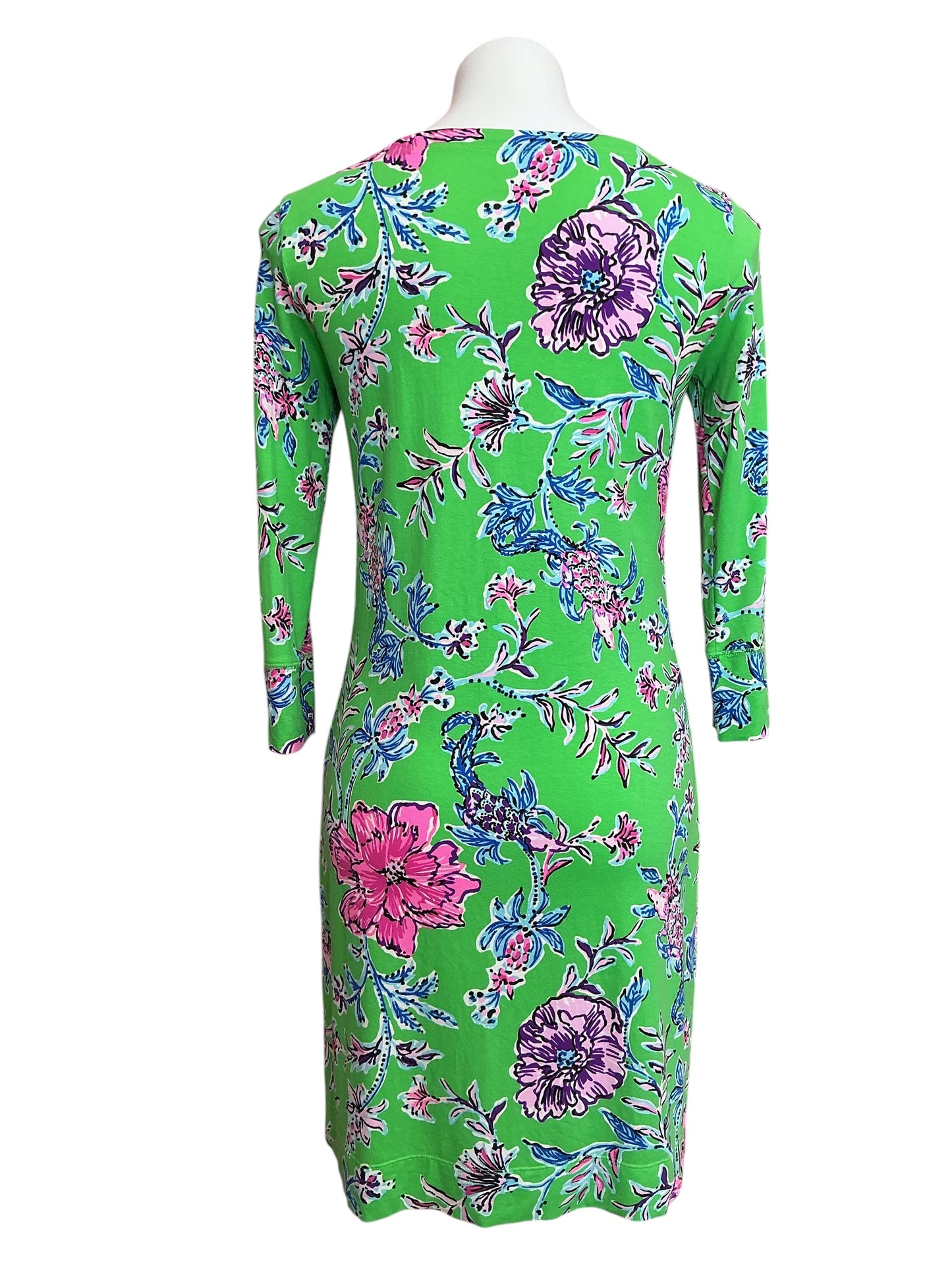 Lilly Pulitzer UPF 50+ Sophie Dress Gecko Green Brewster Blooms - Size S