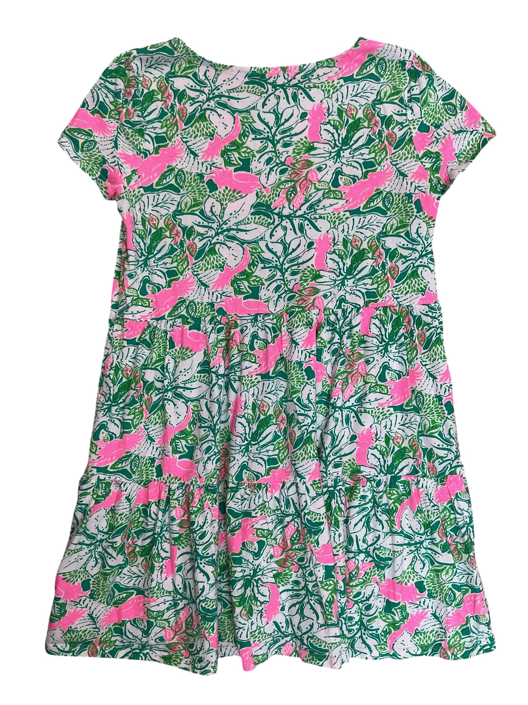 Lilly Pulitzer Kids Girls Mini Geanna Swing Dress Botanical Green Just Wing It - Size L 8-10