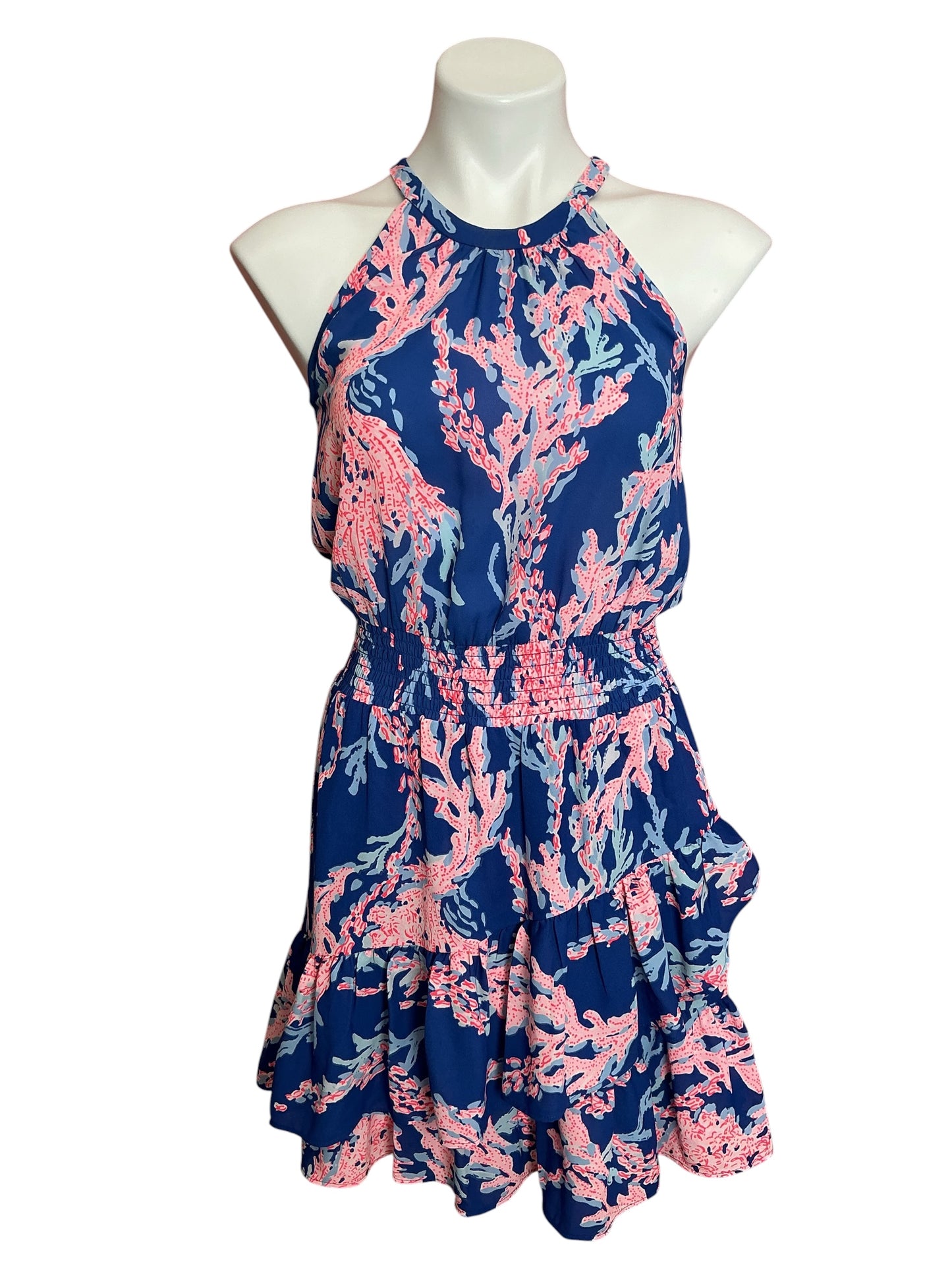 Lilly Pulitzer Pamelyn Dress Borealis Blue Swim On Over - Size 00