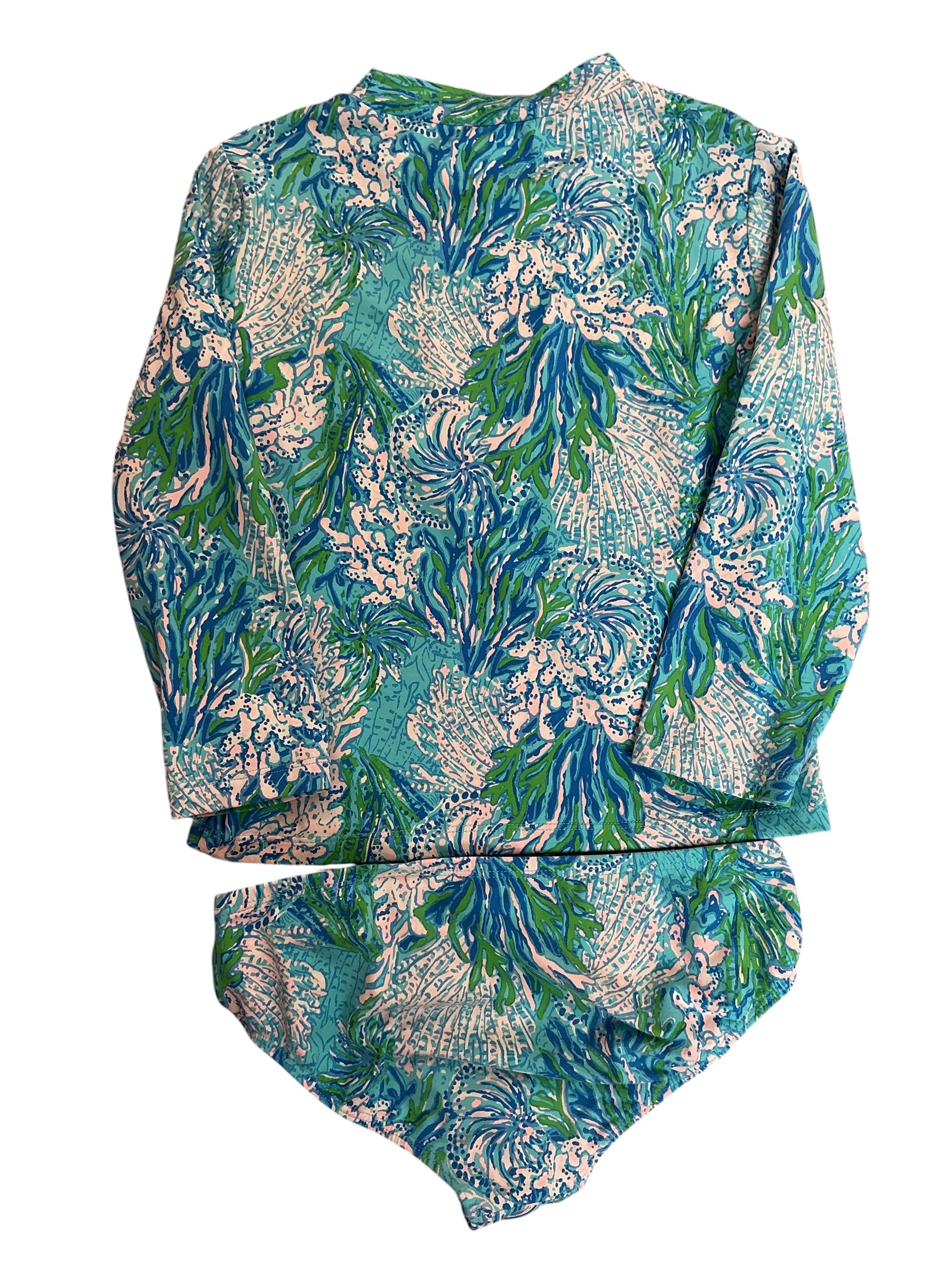 Lilly Pulitzer Girls Kids Bobby Rashguard 2PC Set Shell Of A Party - Size 7