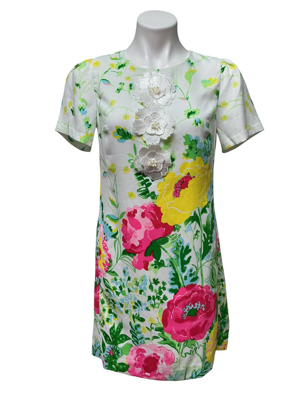 Lilly Pulitzer NWT Edita Short Sleeve Shift Dress Multi Poppy Party Engineered - Size 00