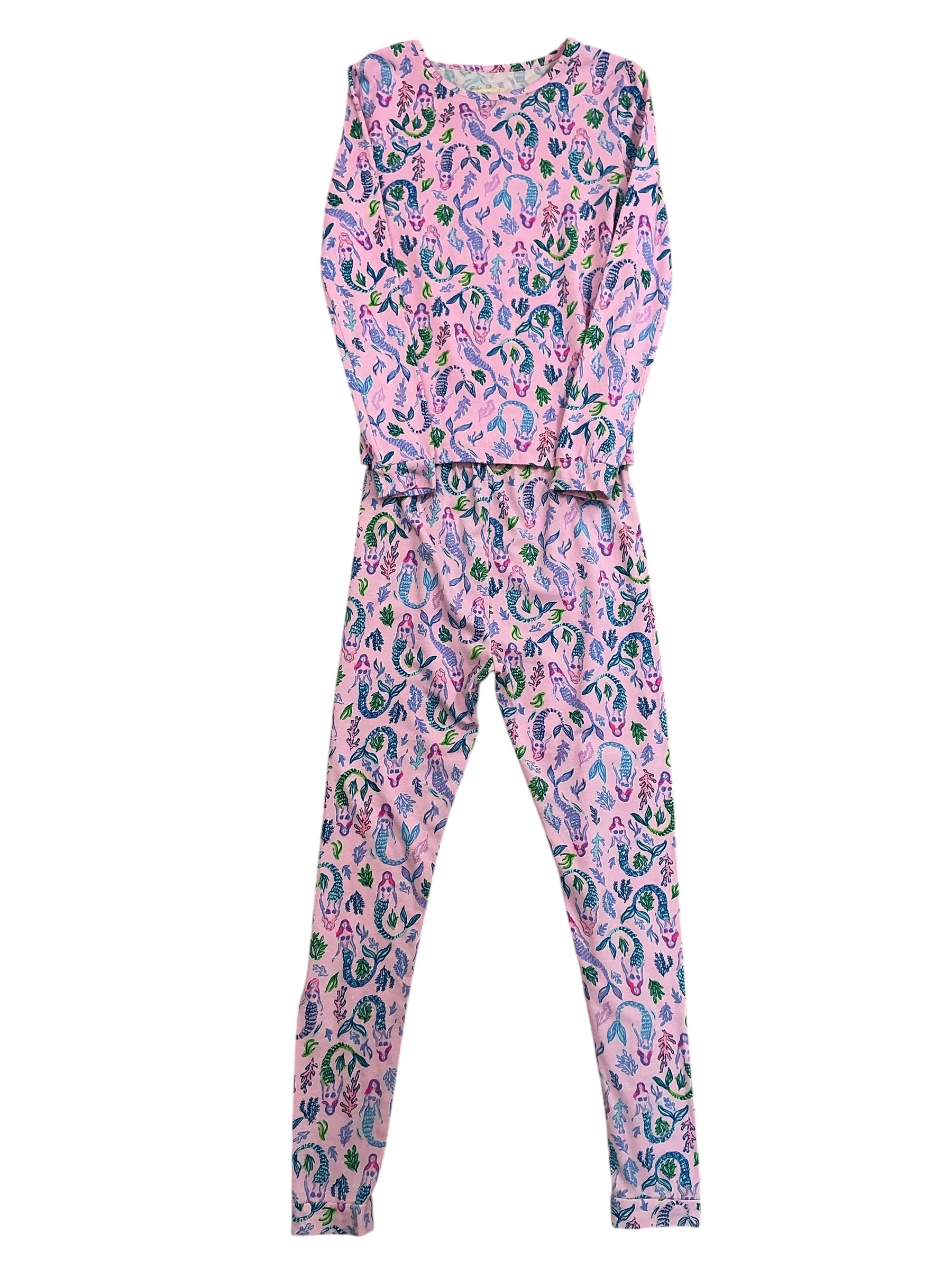 Lilly Pulitzer Girls Mini Sammy Pajamas Set Pink Blossom Girls Night Out - Size 12