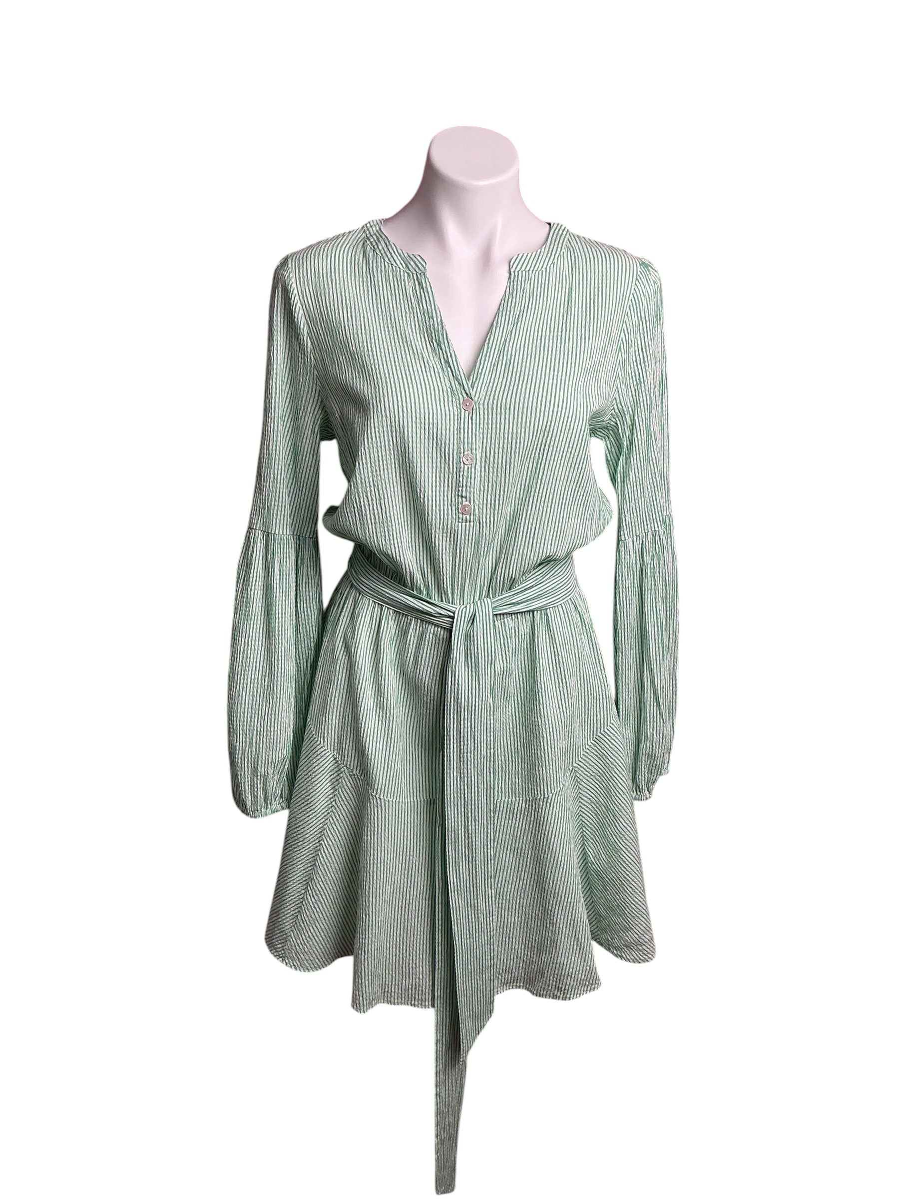 Lilly Pulitzer- Carla Long Sleeve Striped Dress Spearmint Harbour Stripe Size 8
