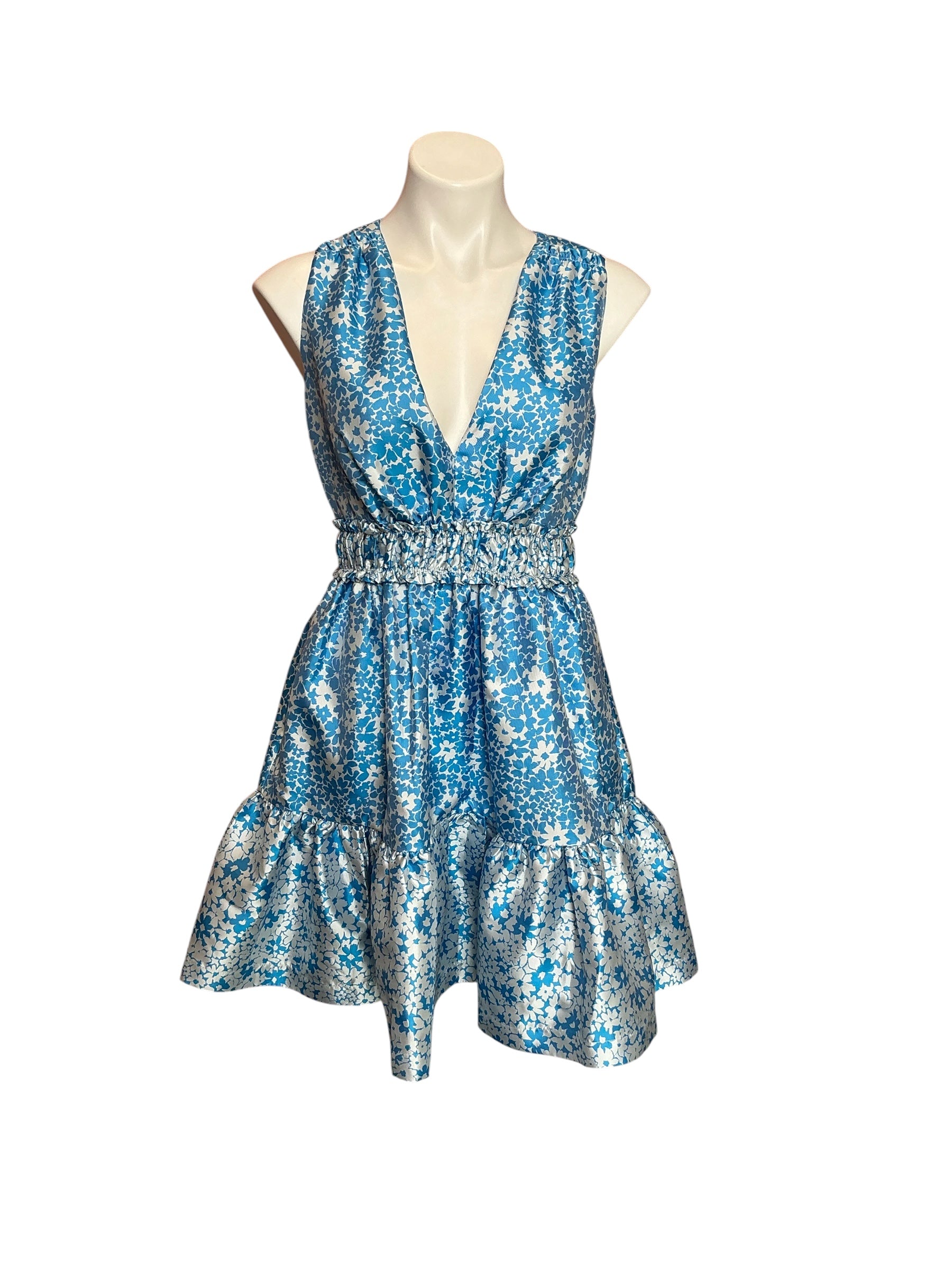 Lilly Pulitzer NWT Fabiana V-Neck Jacquard Dress Lunar Blue Baby Blues Jacquard - Size 0