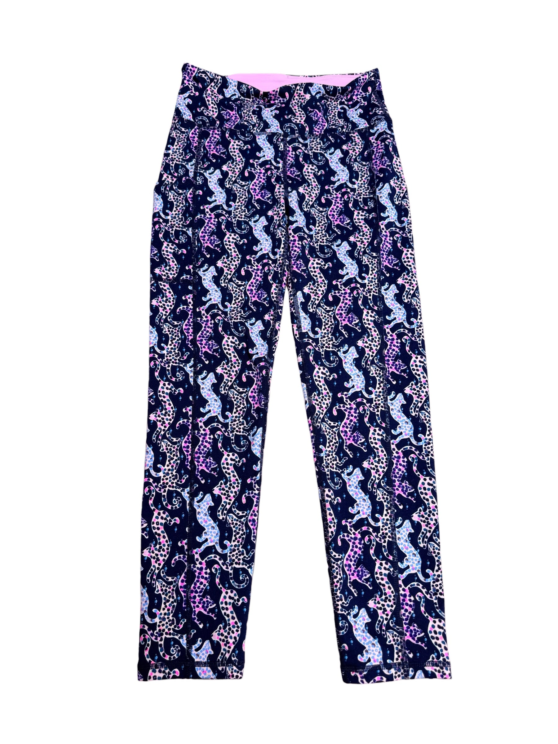 Lilly Pulitzer Luxletic Weekender High Rise Midi, Oyster Bay Navy- On The Catwalk Size S