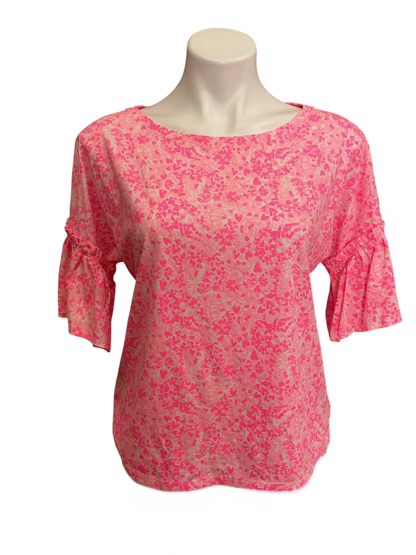 Lilly Pulitzer Ziva Top Pink Shandy Invest A Gator - Size M