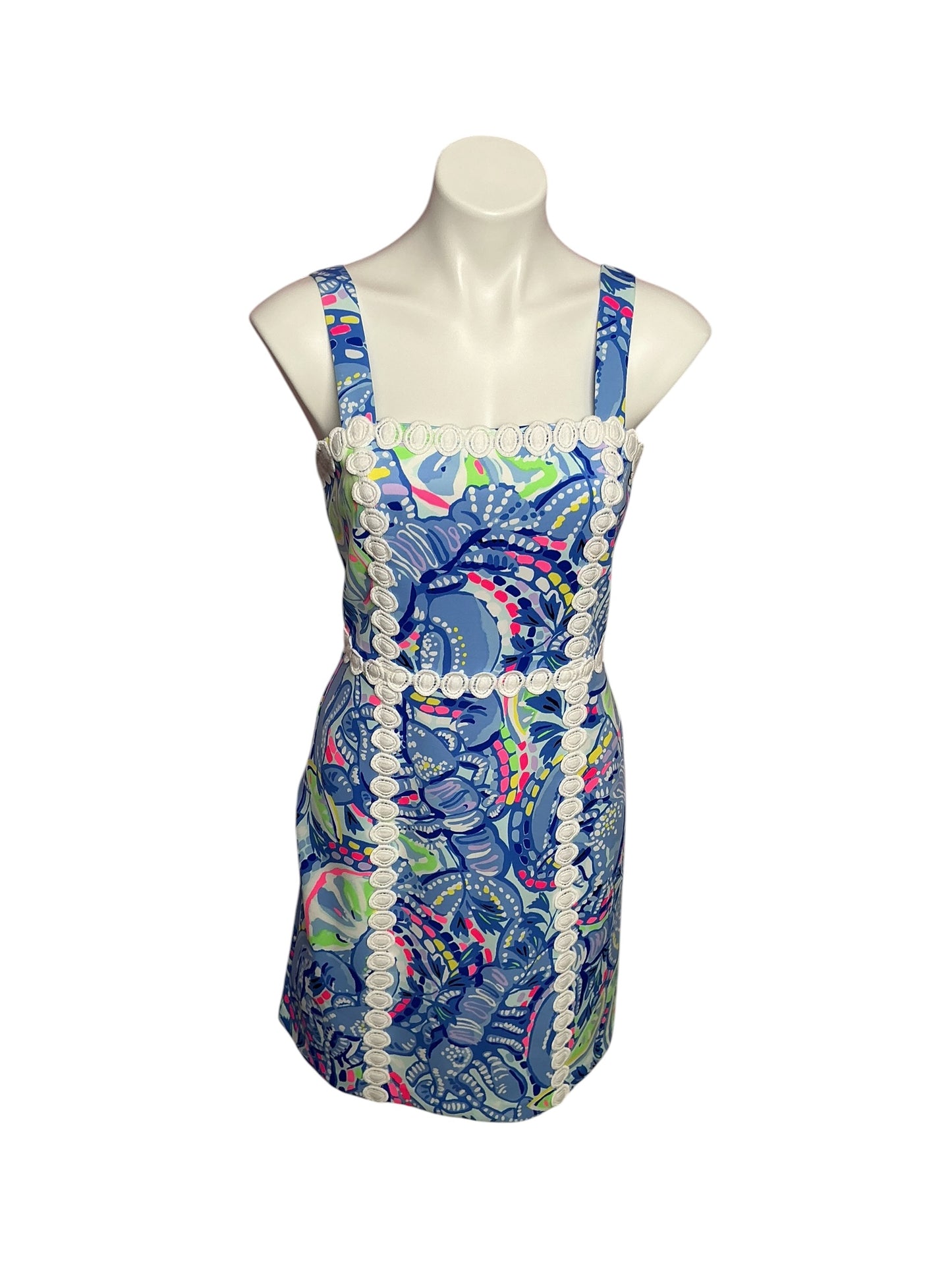 Lilly Pulitzer Janelle Shift Dress Blue Peri Pinch Pinch - Size 6